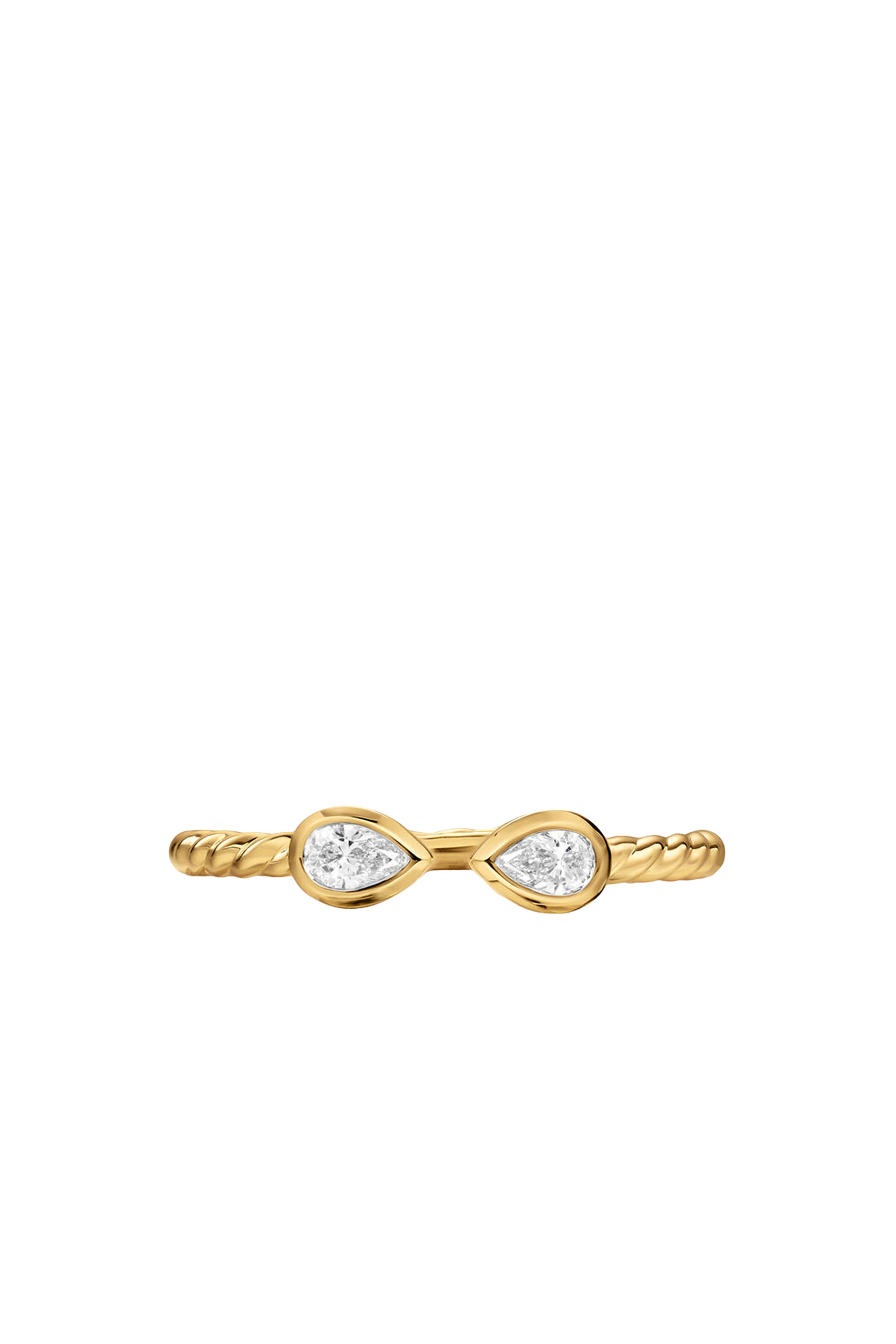 Petite Modern Renaissance&reg; Open Pear Ring, 18K Yellow Gold  Diamonds