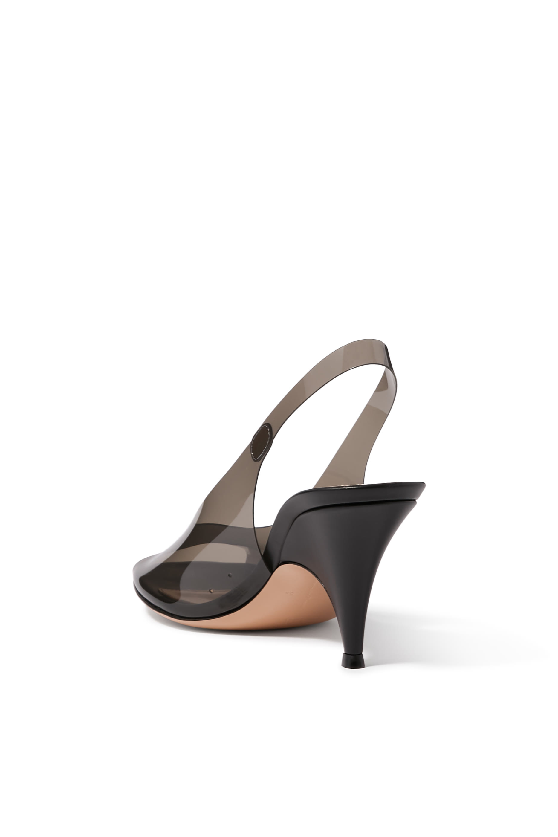 Amelie 70 Slingback Pumps in Plexi and Leather