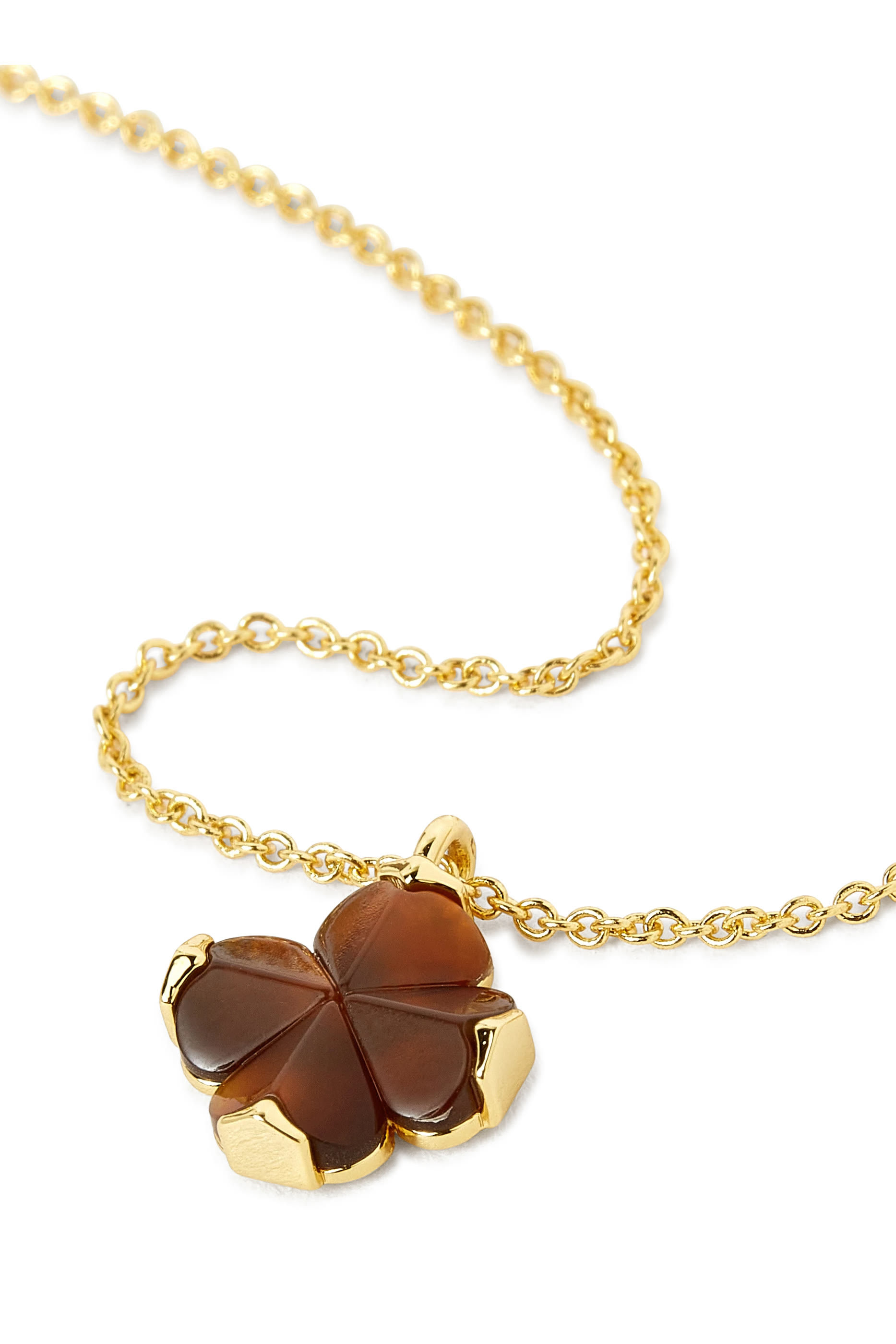 Spade Flower Mini Pendant, Plated Metal  Acetate