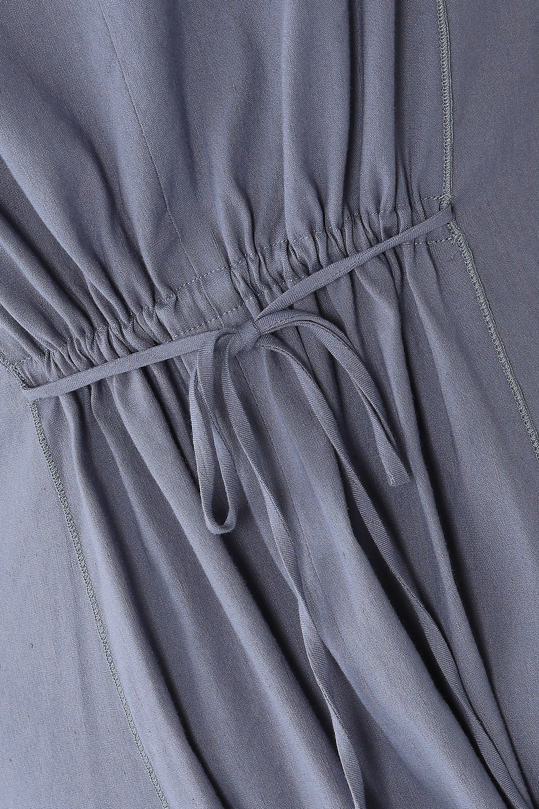 Linen-Blend V-Neck Dress 