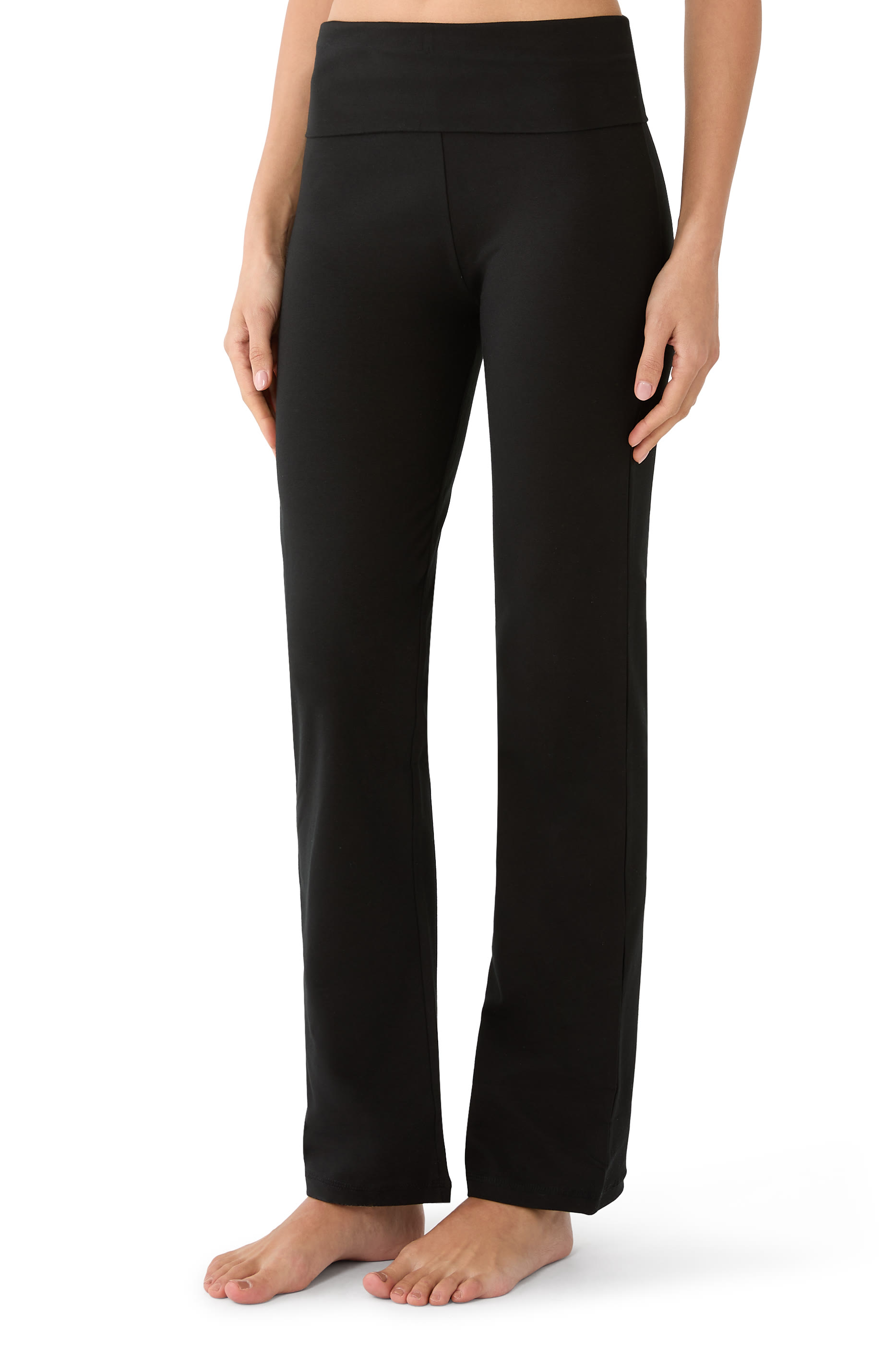 Organic Cotton Straight Leg Roll Top Trousers 