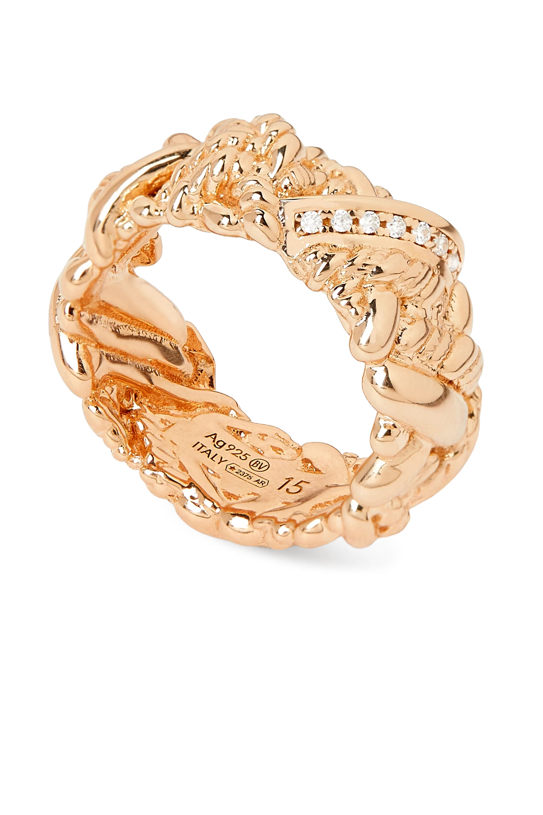 Intreccio Ring, 18k Gold-Finish Sterling Silver  Cubic Zirconia