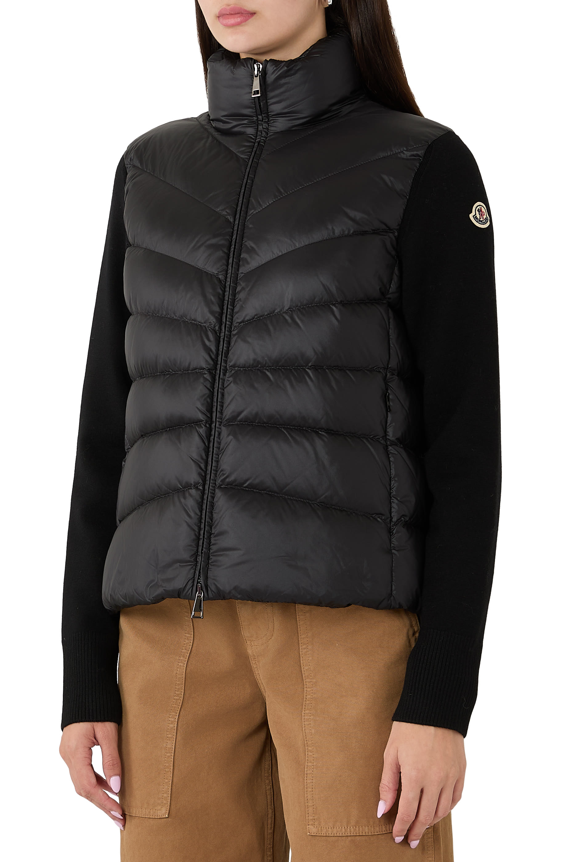 Padded Zip-Up Cardigan