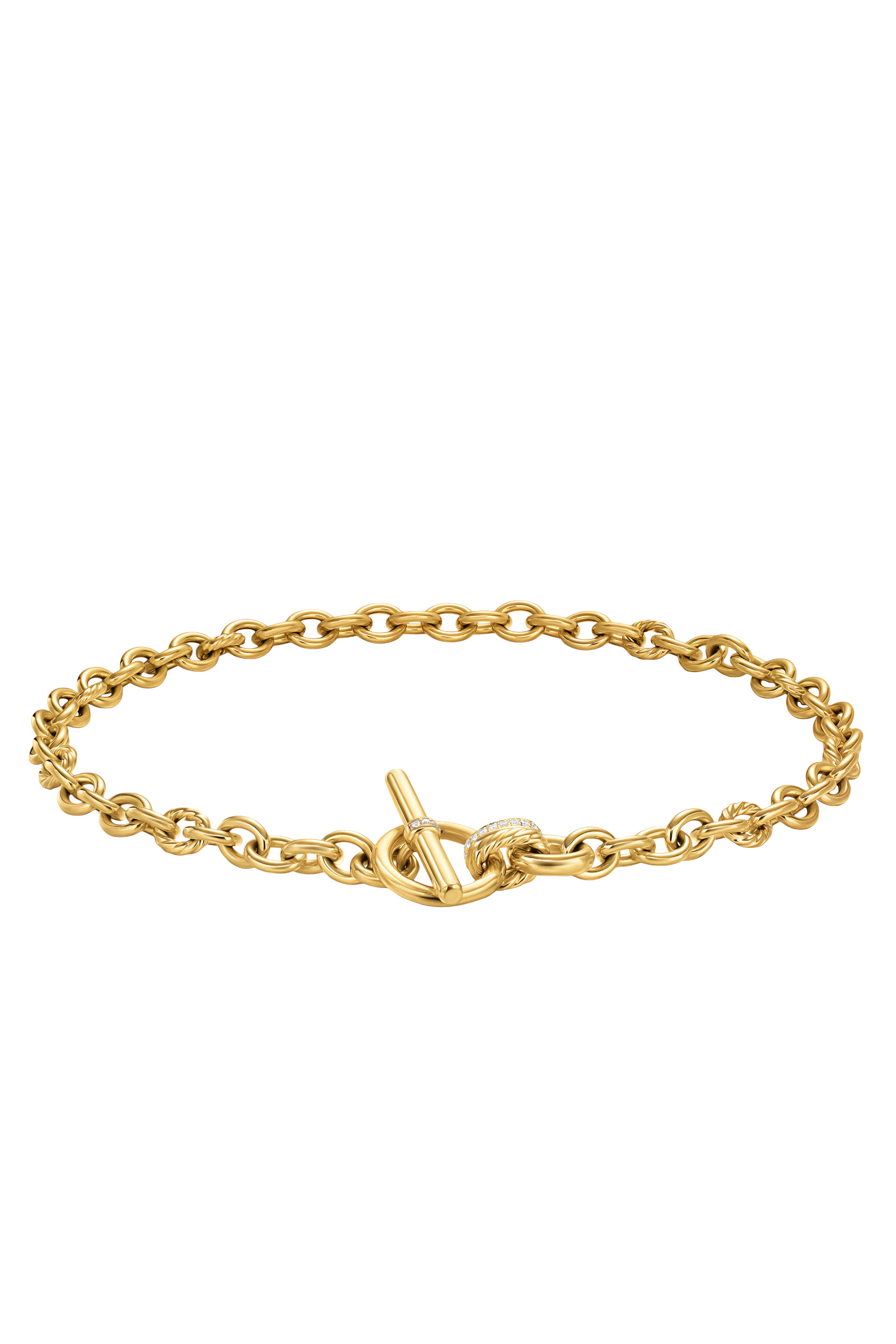 DY Mercer&reg; Toggle Chain Necklace, 18K Yellow Gold  Diamonds