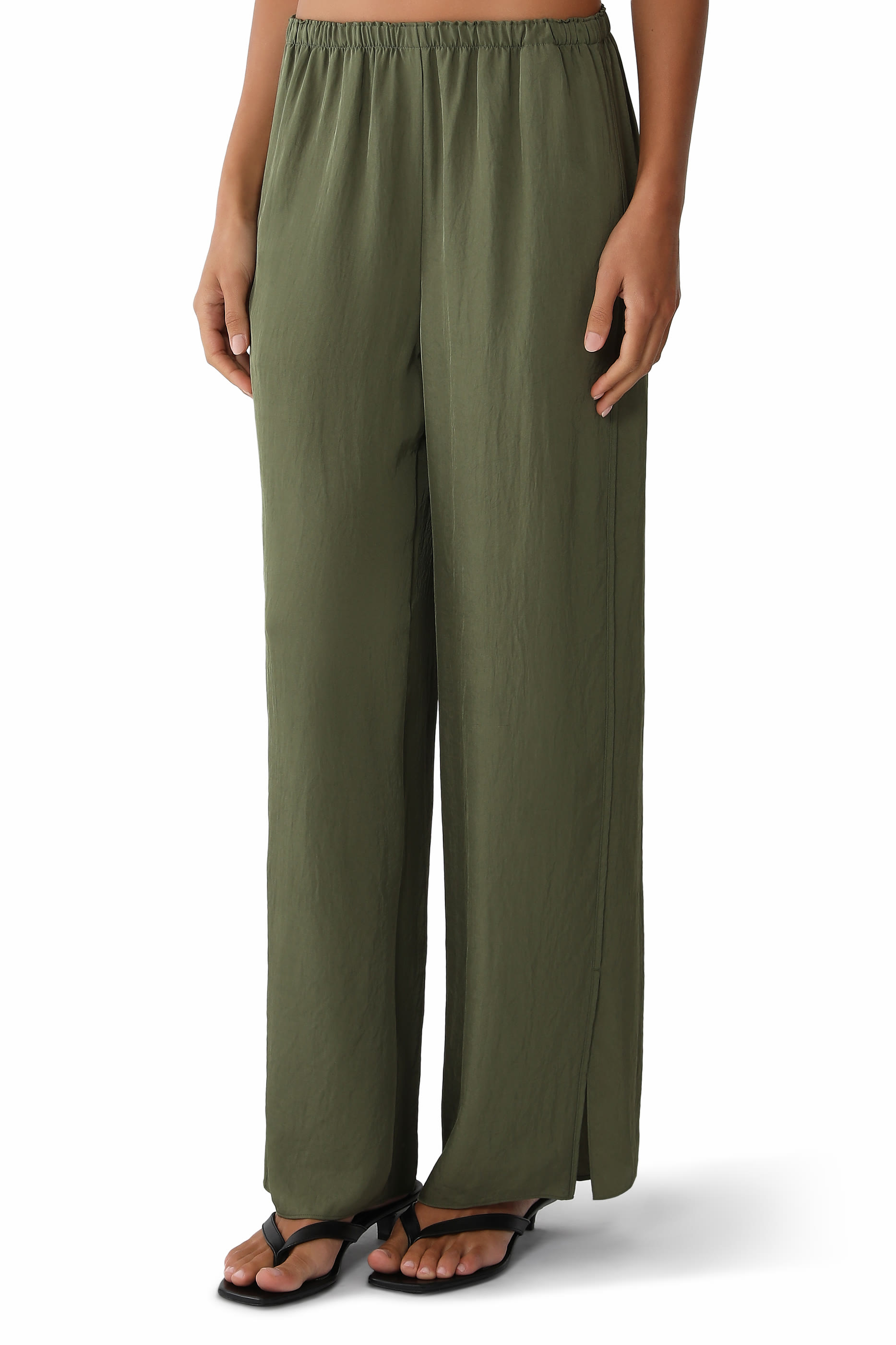 Vented Pull-On Pants in Washed Twill 
