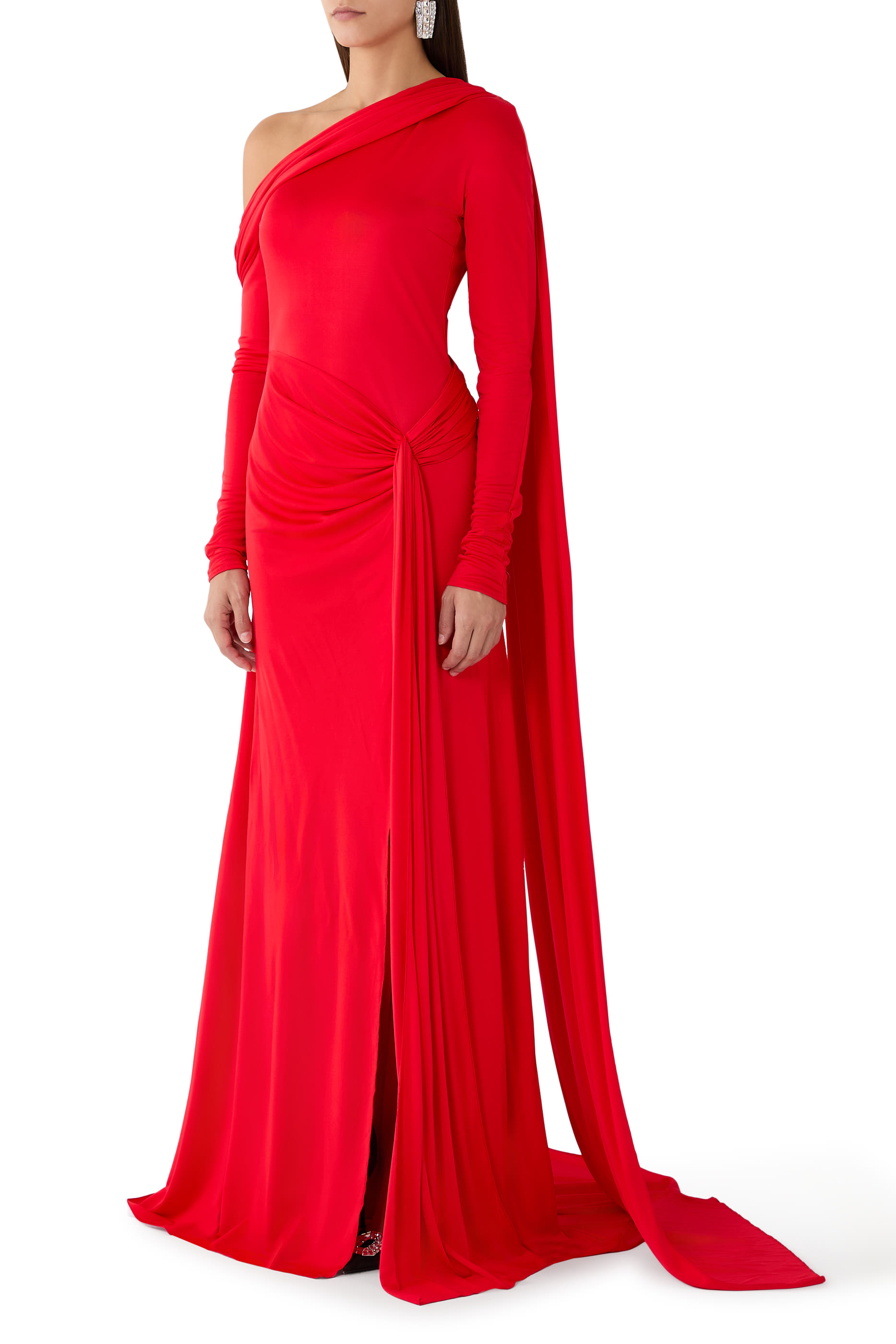 Drape Waist and One Shoulder Gown 