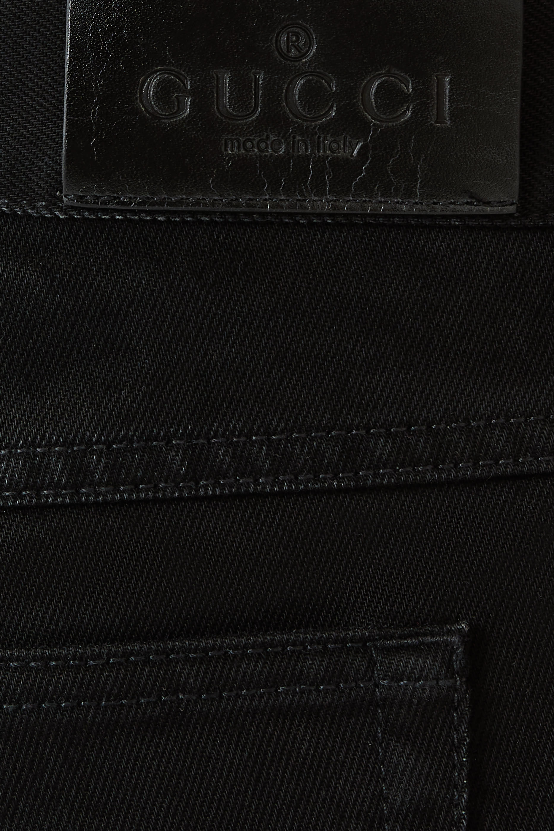 Embroidered Cotton Denim Pants