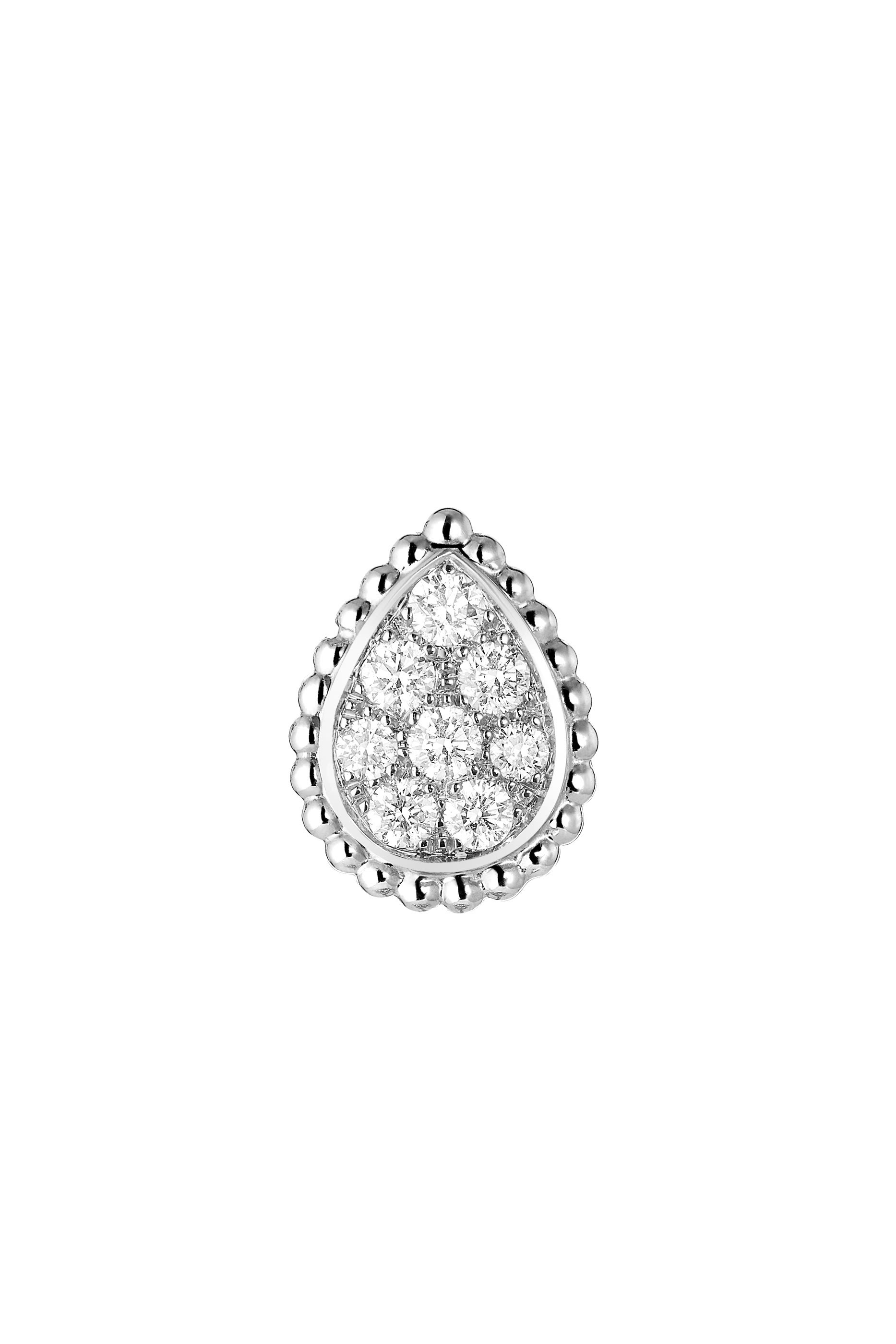 Serpent Boh&egrave;me Single Stud Earring, 18k White Gold  Diamonds