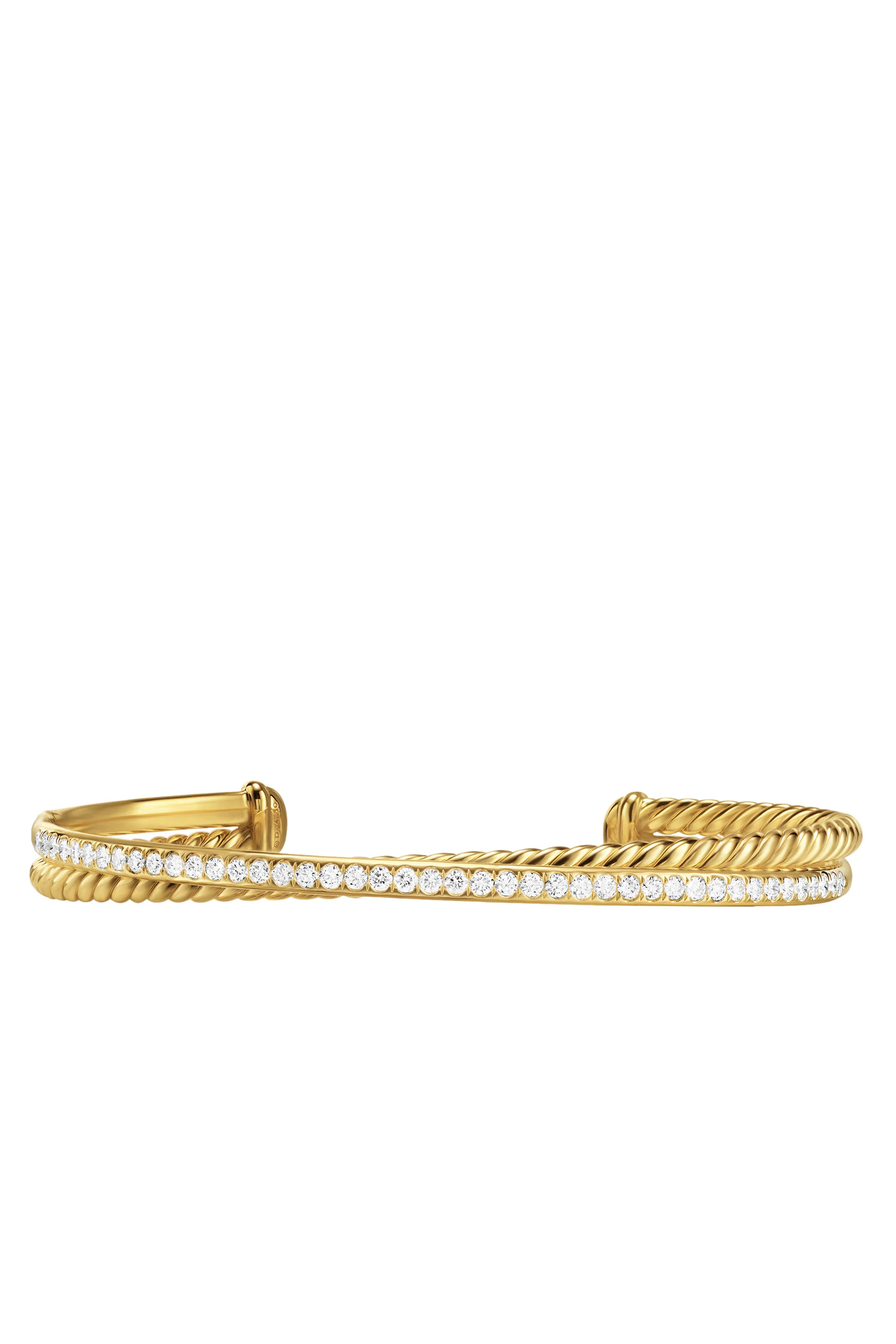 Crossover Two Row Bracelet, 18k Yellow Gold  Diamonds