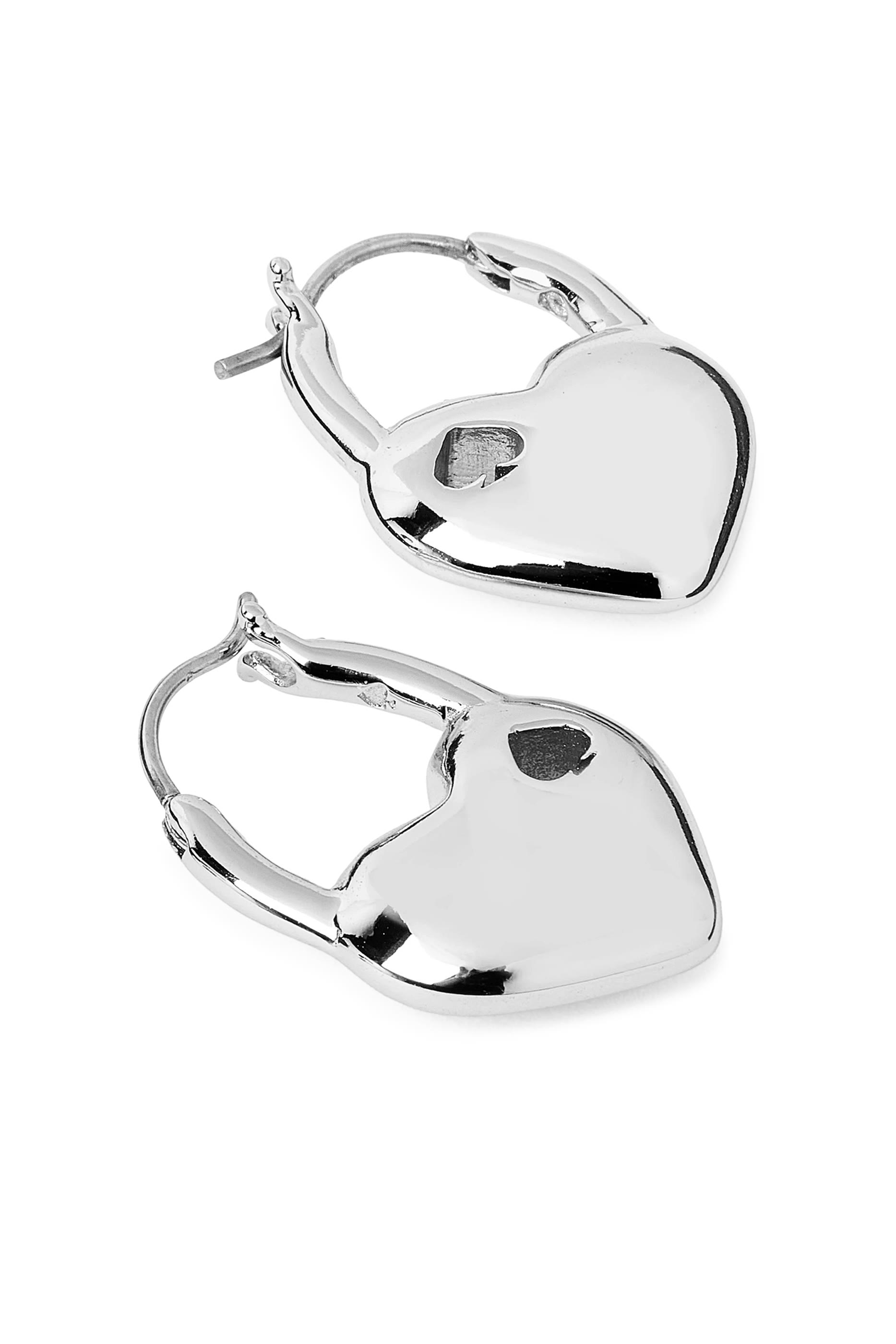 Heart Spade Huggies, Brass, Stainless Steel Posts  Cubic Zirconia