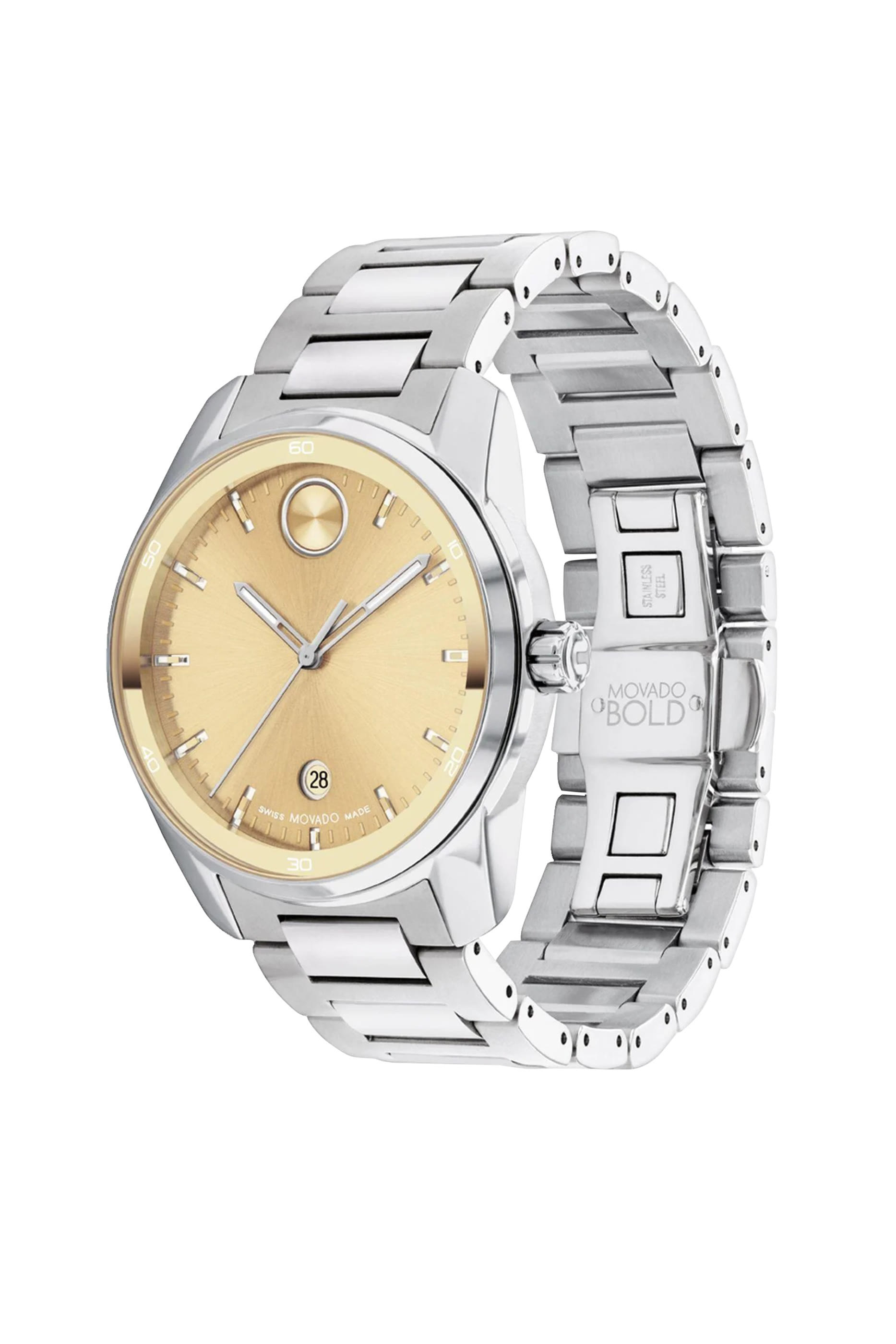Bold Verso Yellow Gold Dial Quartz Watch 42 mm