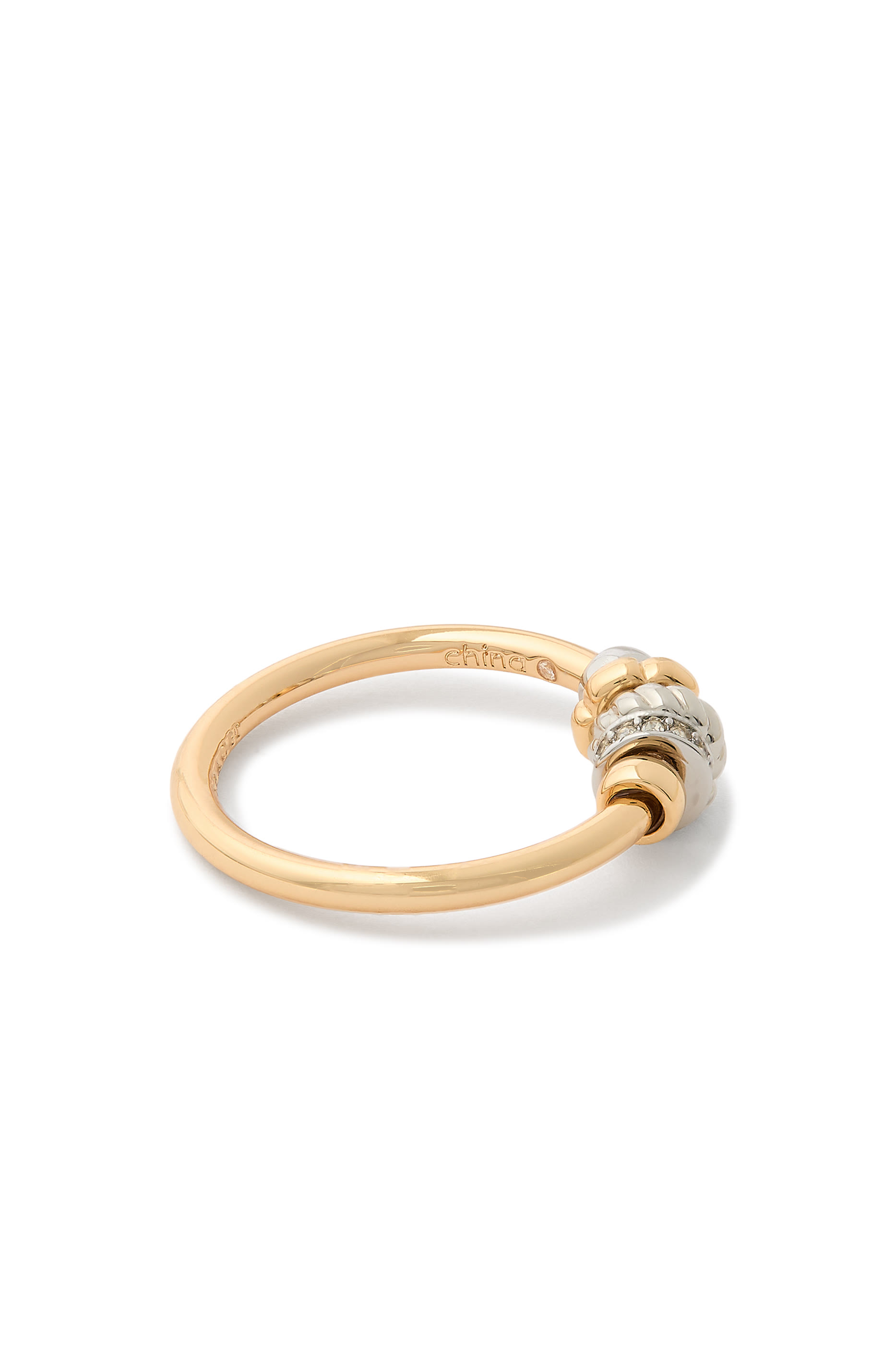 Signature Rondelle Charm Band Ring, Brass  Glass Crystal