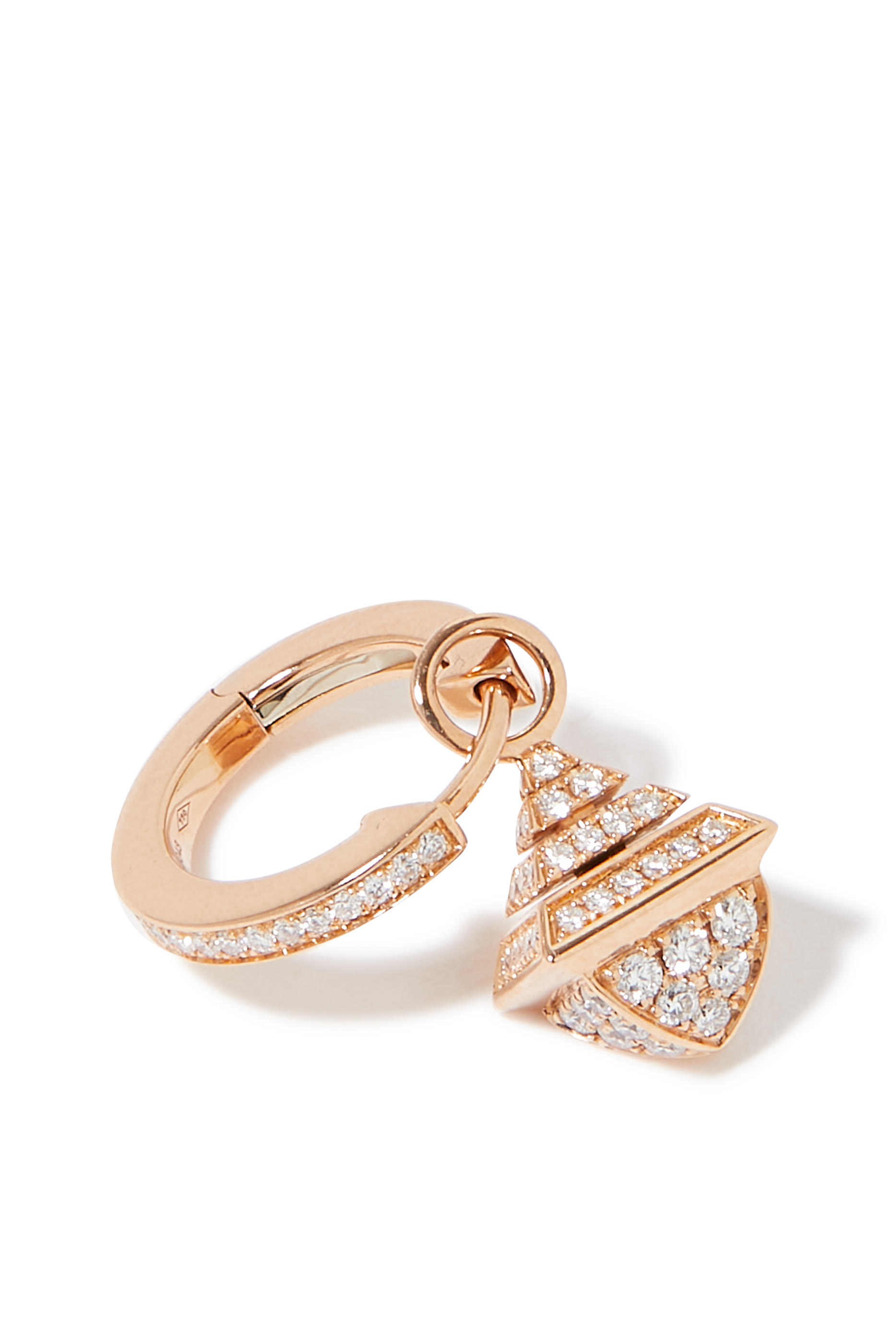 Cleo Mini Rev Earrings, 18k Pink Gold  Diamonds