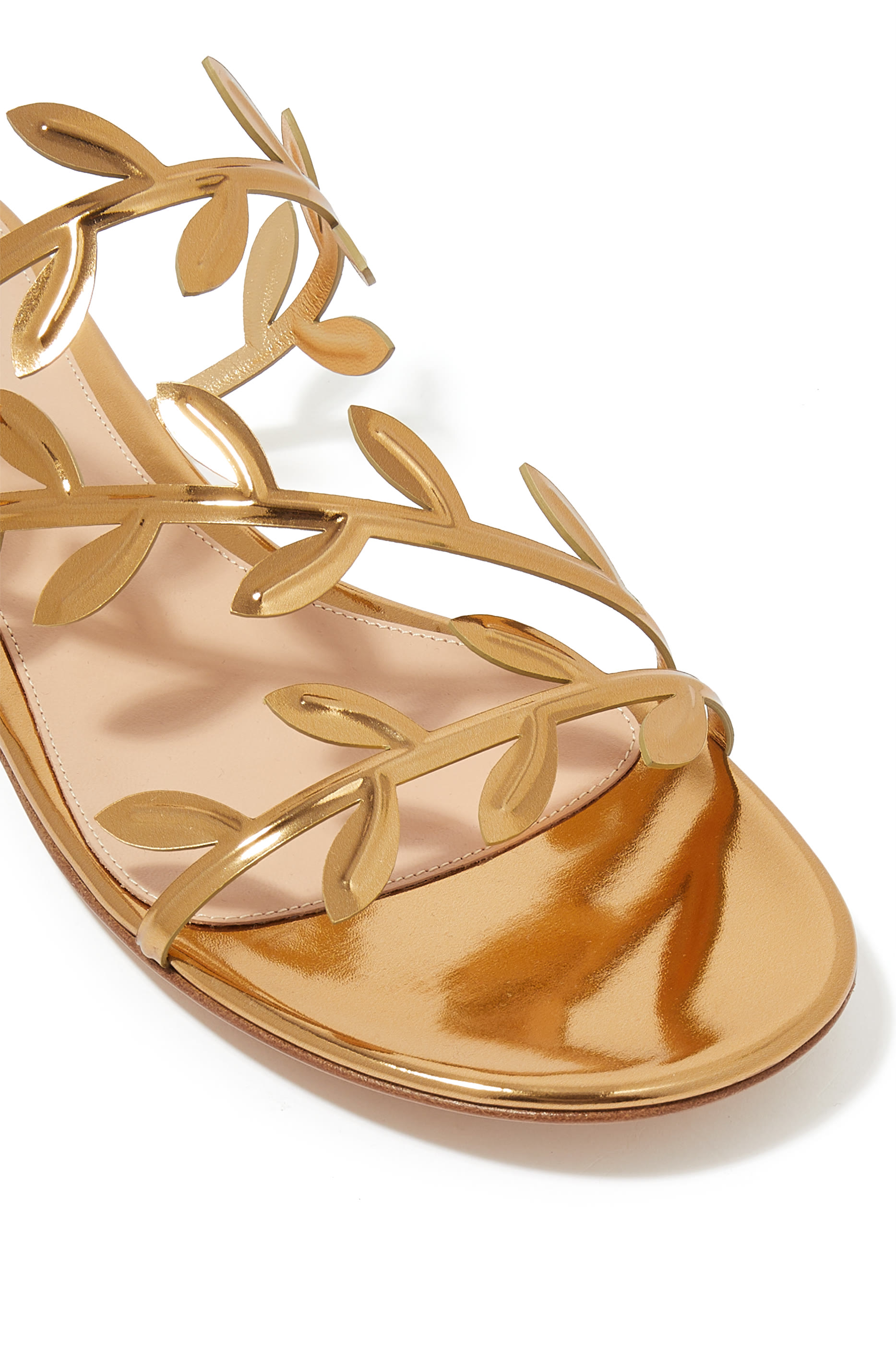 Flavia Slides in Metallic Leather