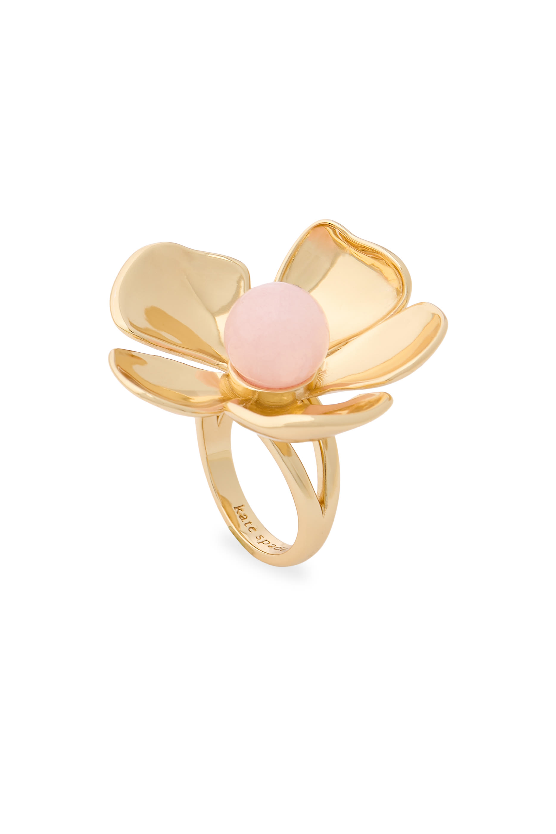 Gilded Garden Statement Ring, Brass  Cubic Zirconia  Glass Stone