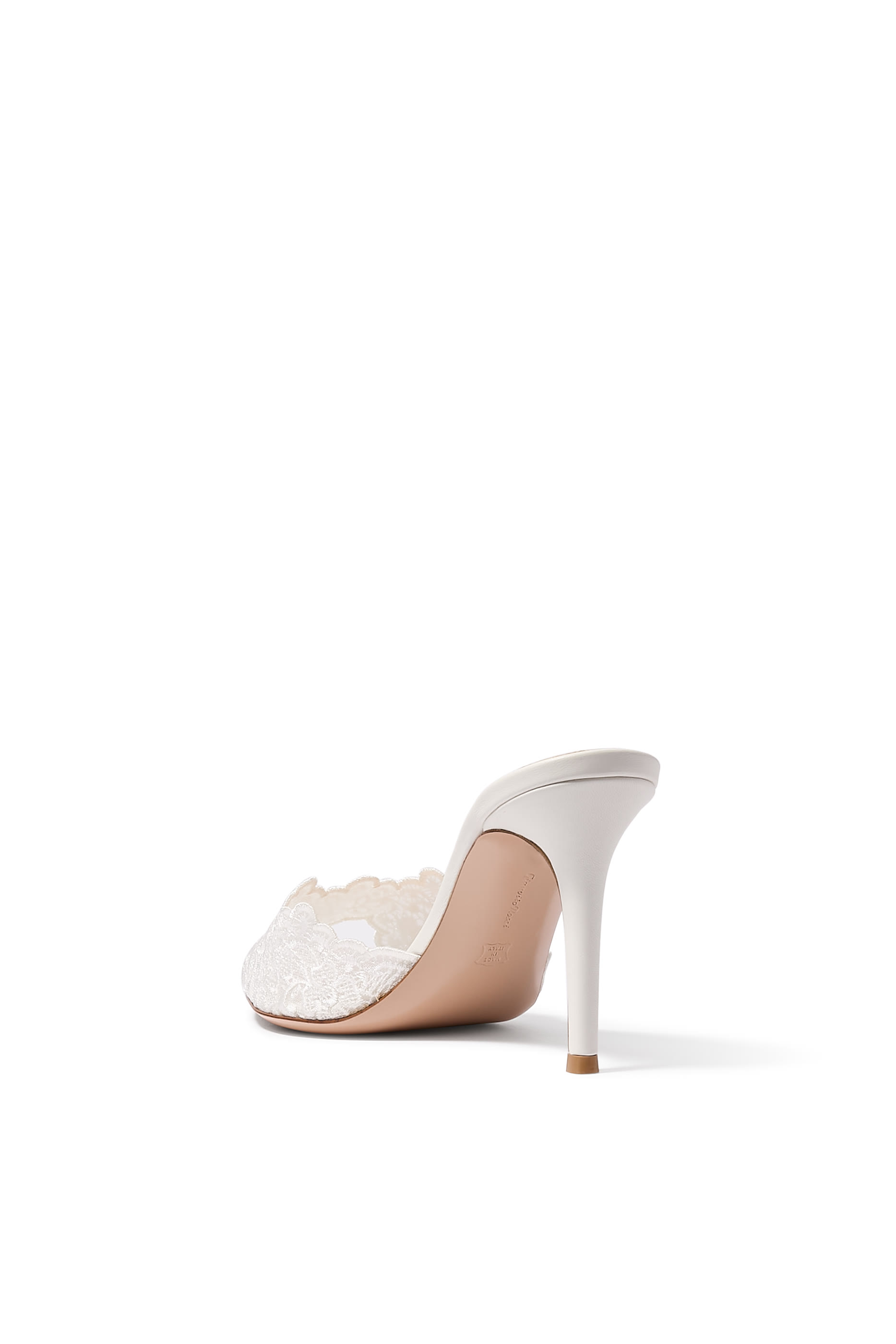 Yvonne 85 Mules in Lace and Leather