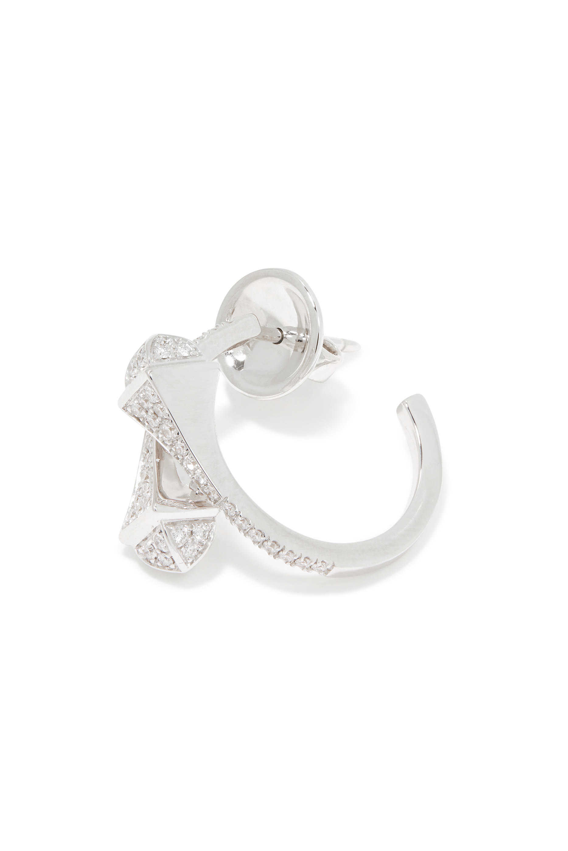 Cleo Open Hoop Earrings, 18k White Gold  Diamonds