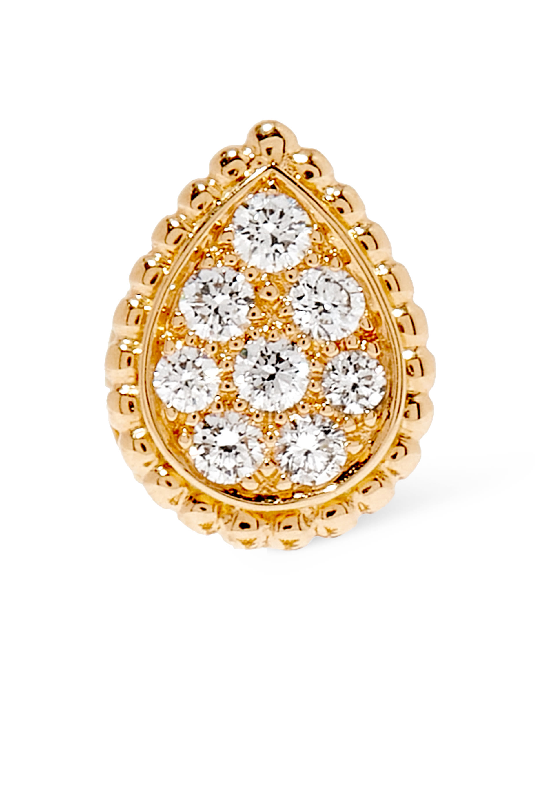 Serpent Boh&egrave;me Double Motif Single Stud Earring, 18k Yellow Gold  Diamonds