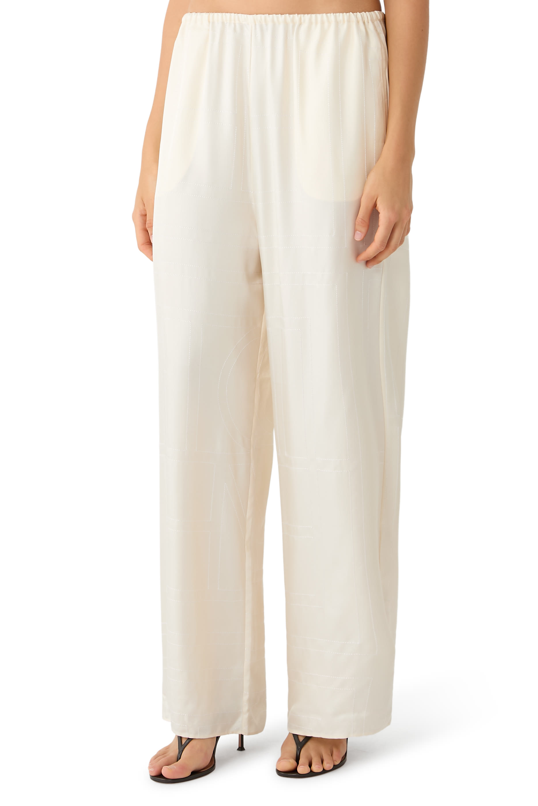 Monogram Silk Pajama Bottoms