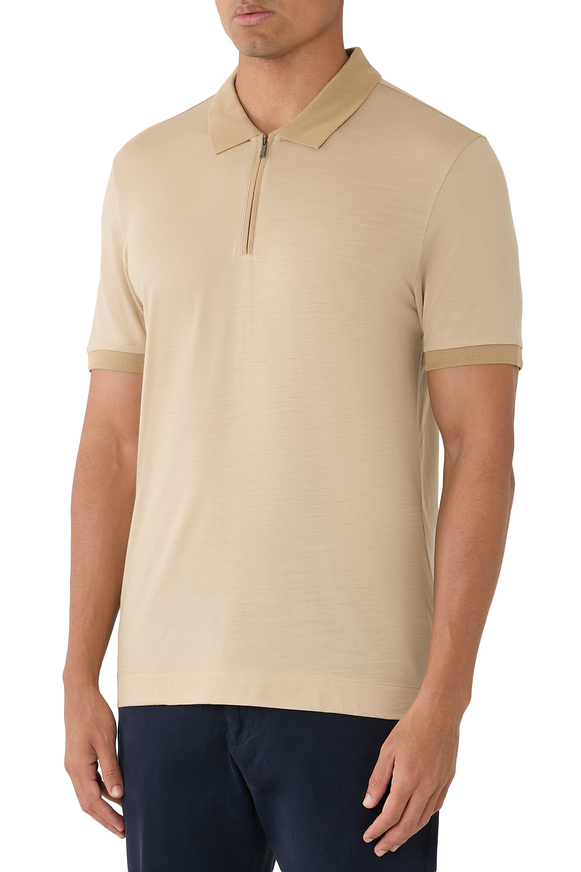 L-Payrot Zipper Placket Polo Shirt