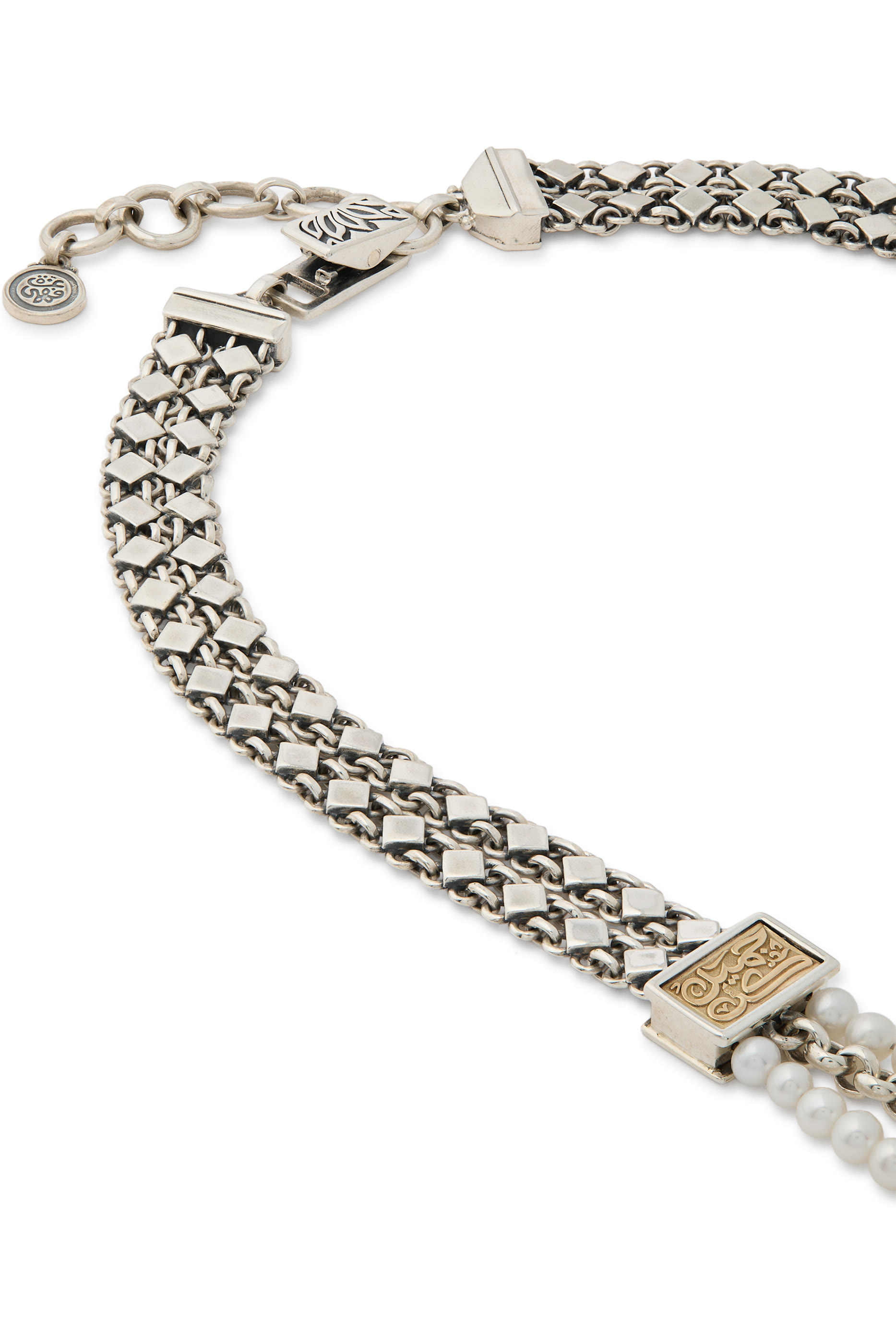 Layered Pearl Necklace, 18K Gold and Sterling Silver  Pearl Beads