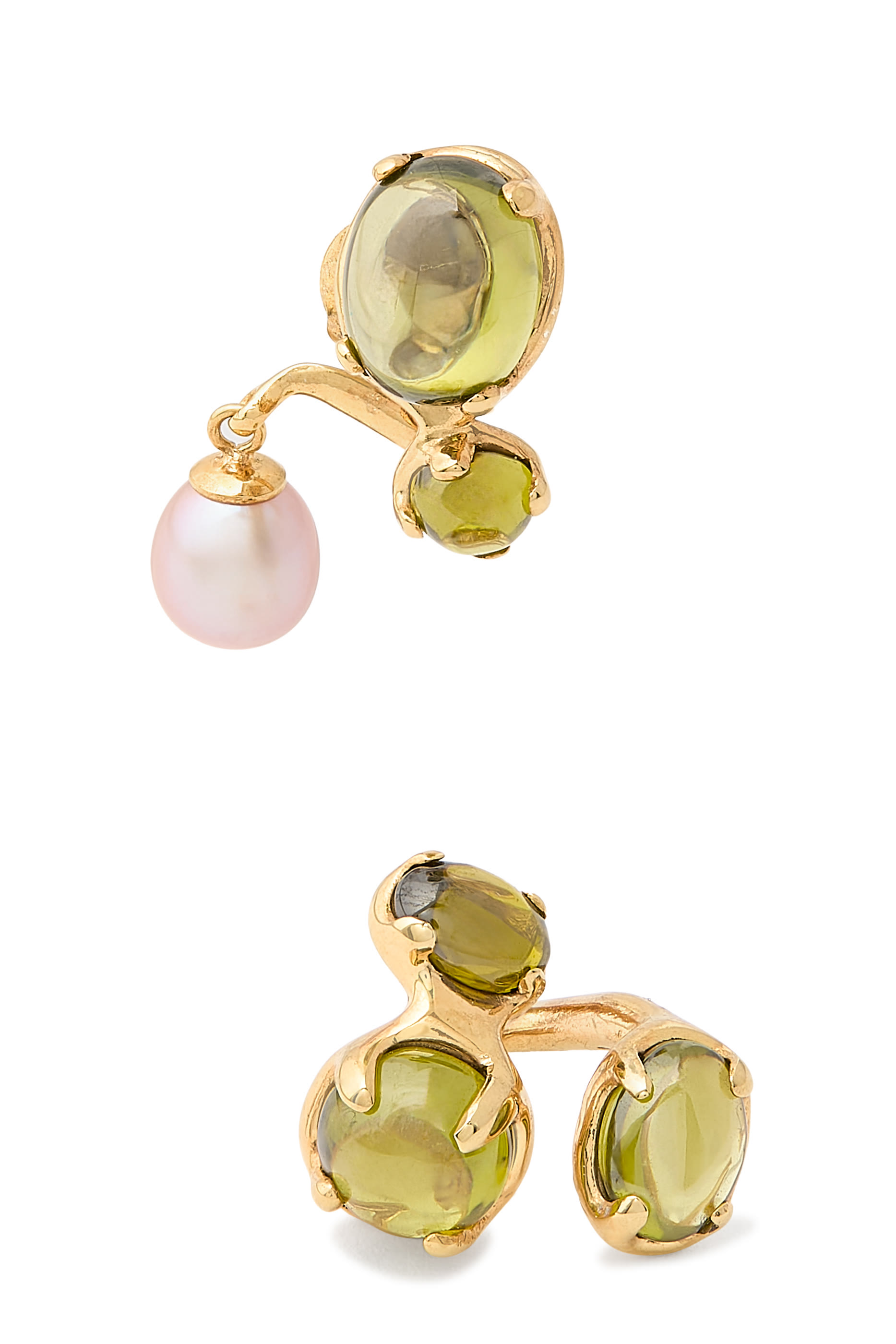  Climax Earset, 925 Sterling Silver with Crystals  Pearl