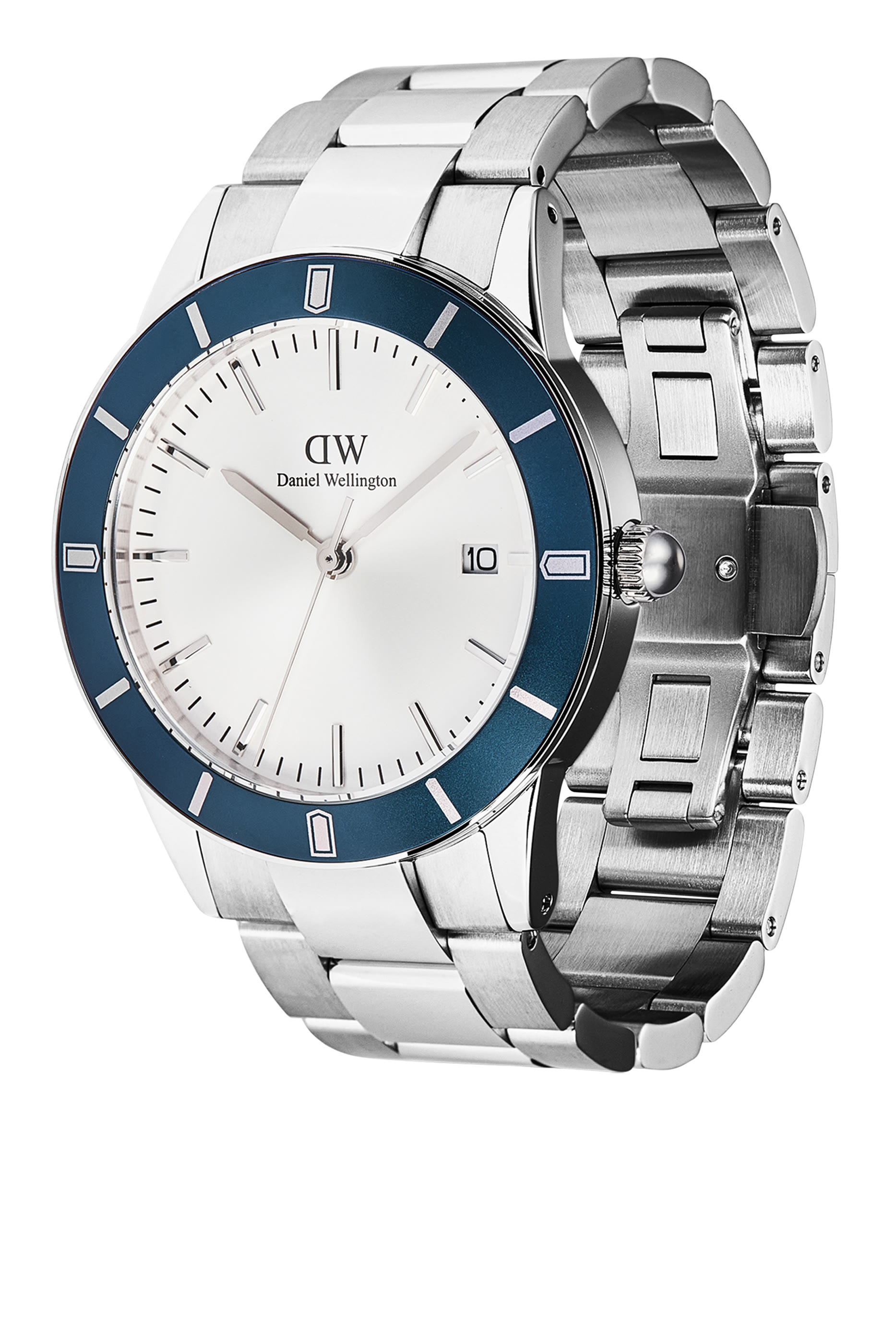 Iconic Paradigma Link Blue Bezel Watch, 40mm