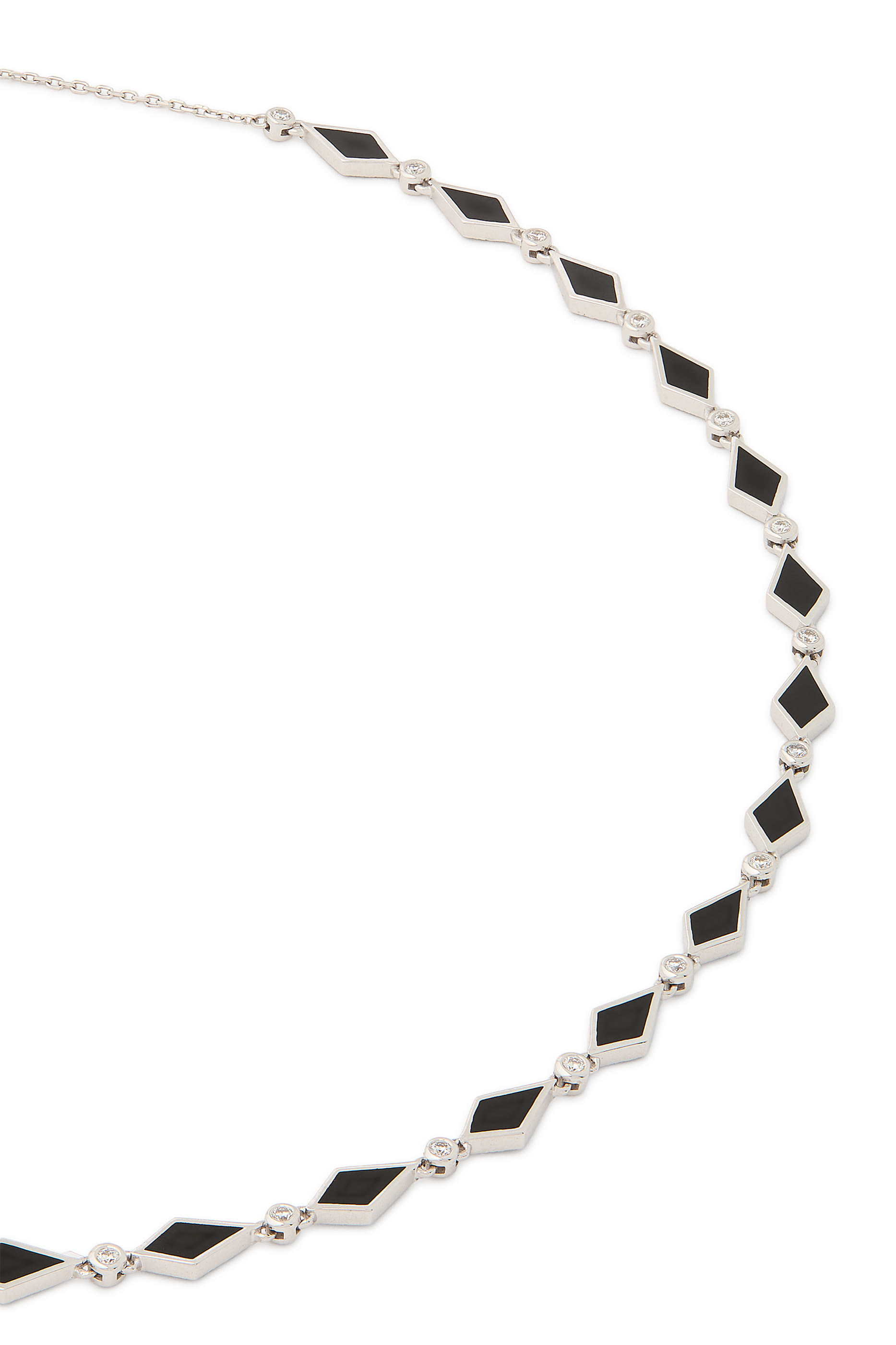Mosaic Necklace, 18k White Gold  Enamel, Diamond