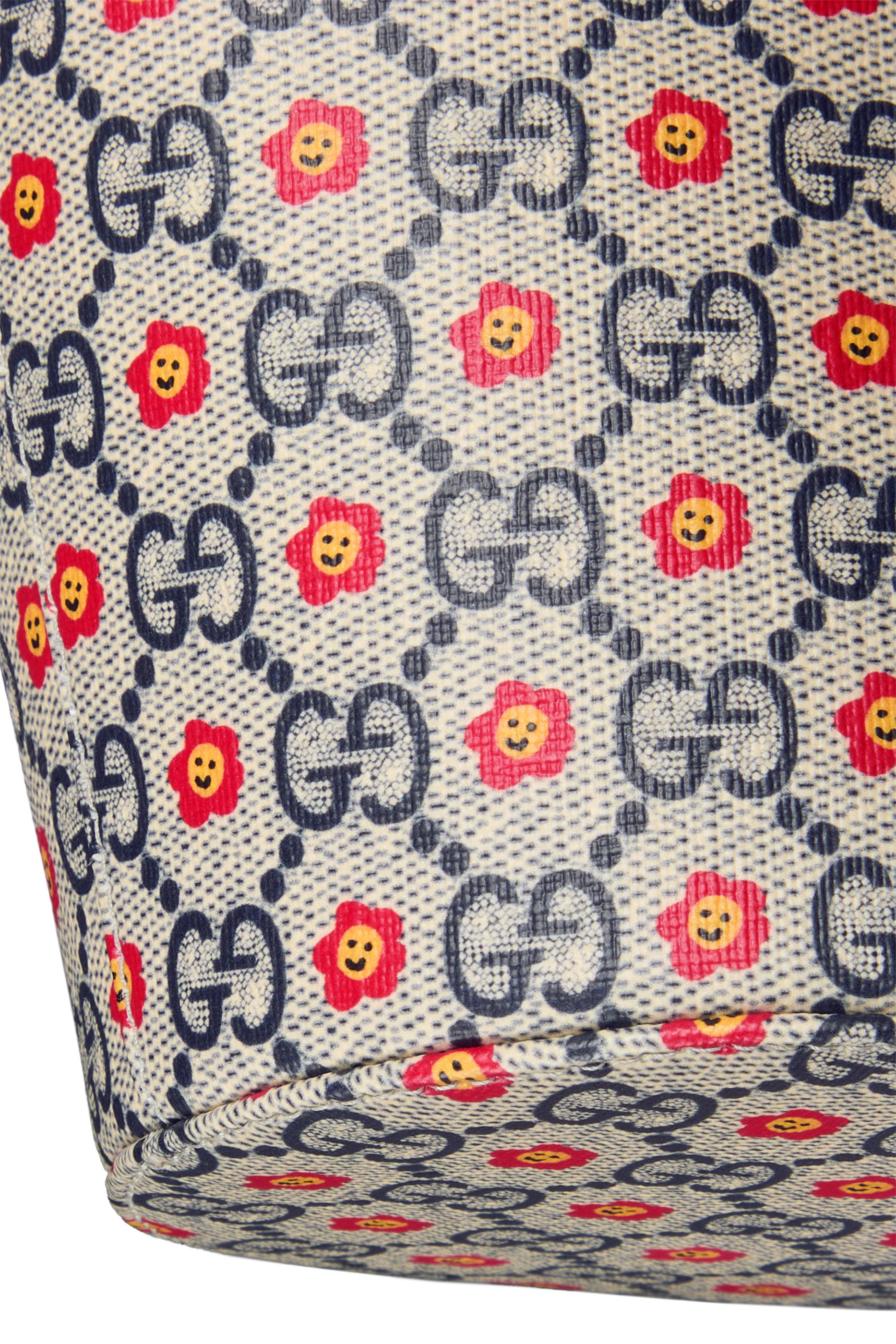 Kids GG Allover Flowers Print Bucket Bag