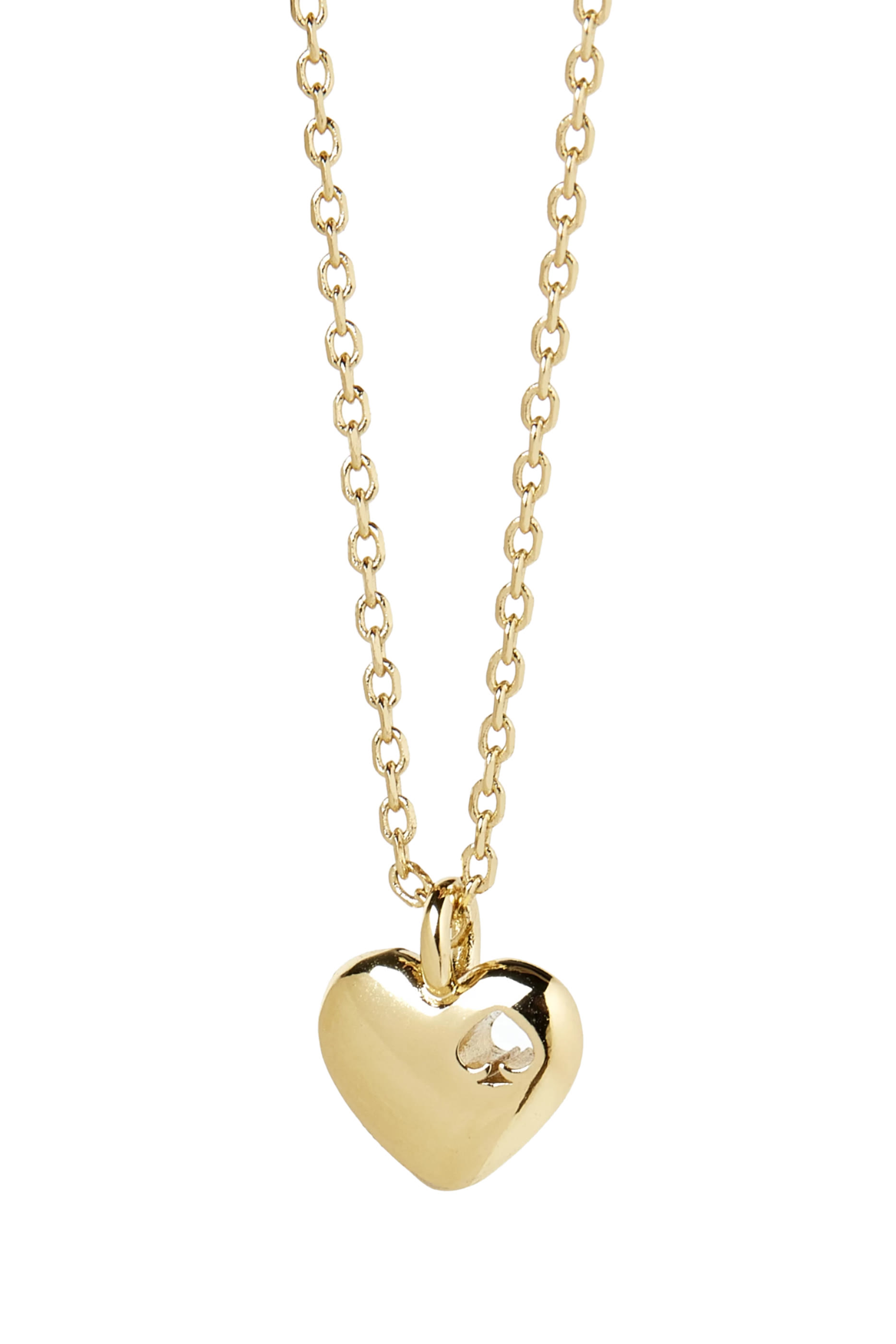 Heart and Spade Pendant Necklace, Cubic Zirconia  Brass