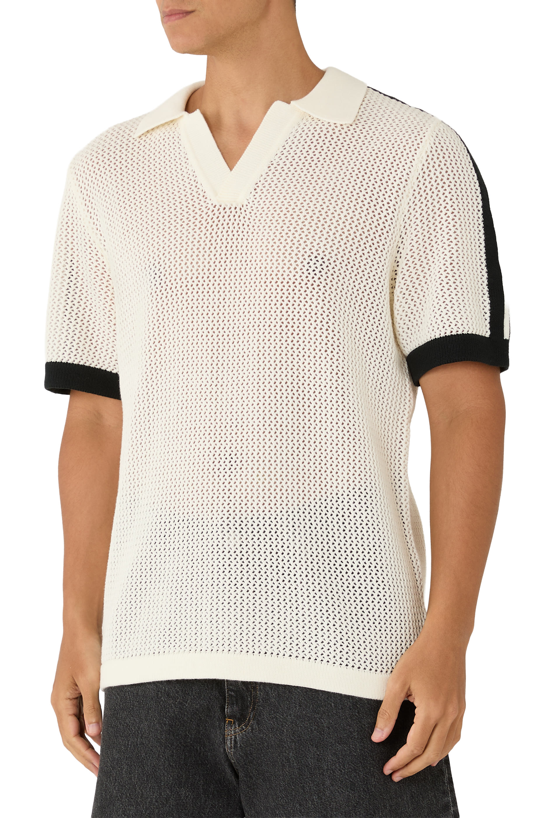 Logo Grid Knitted Polo
