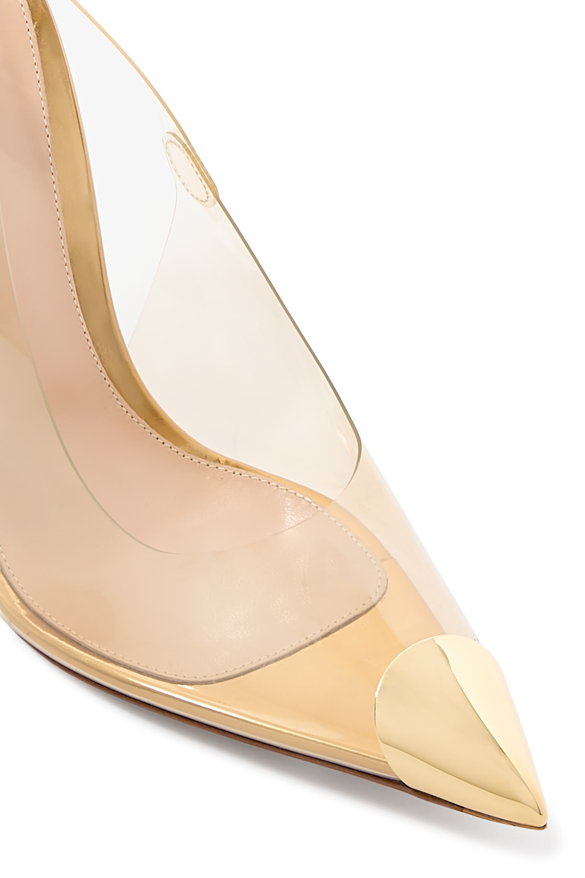 Diana 105 Slingback Pumps in Plexi and Metallic Leather