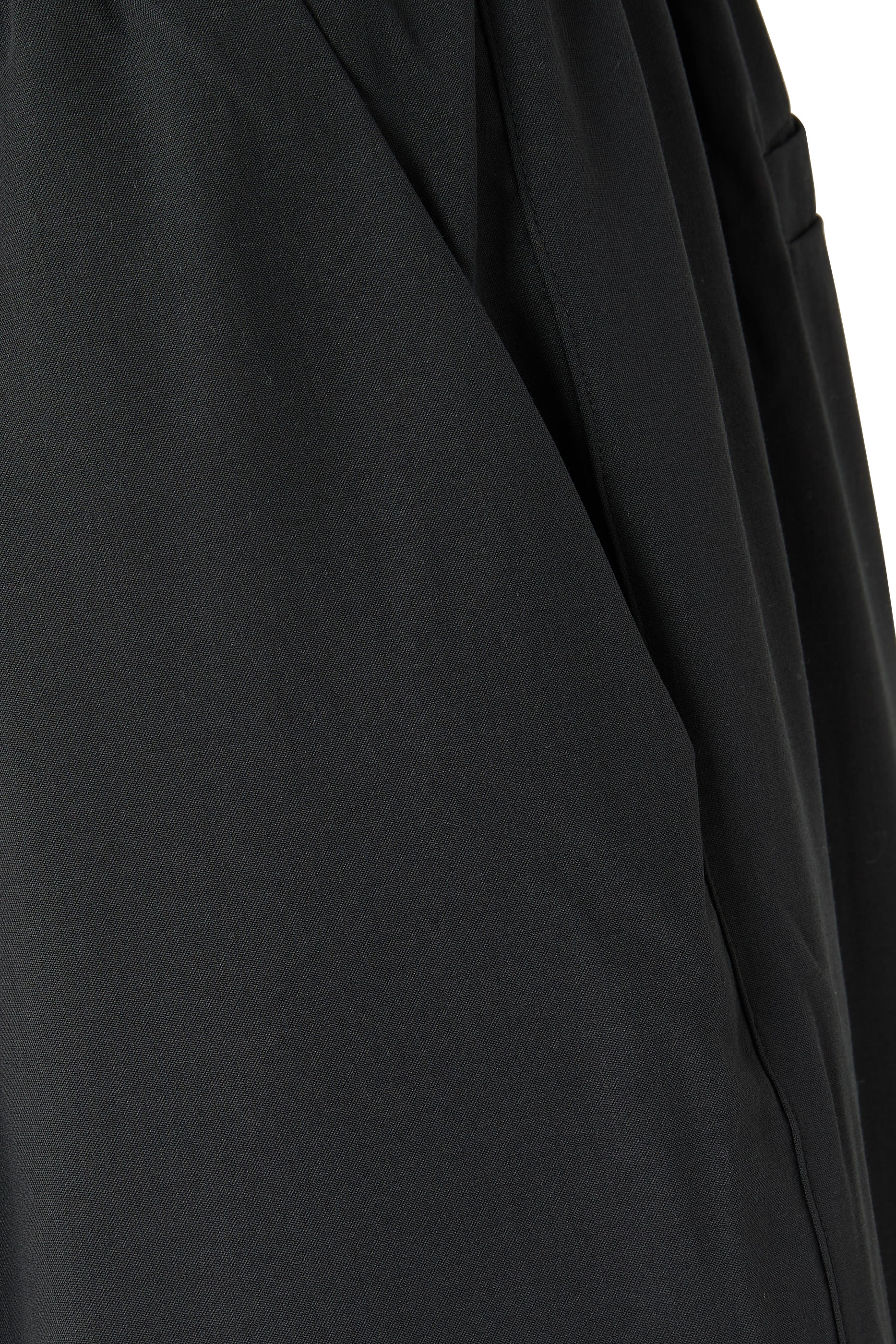 Silk Blend Pleat Front Drawstring Pants 