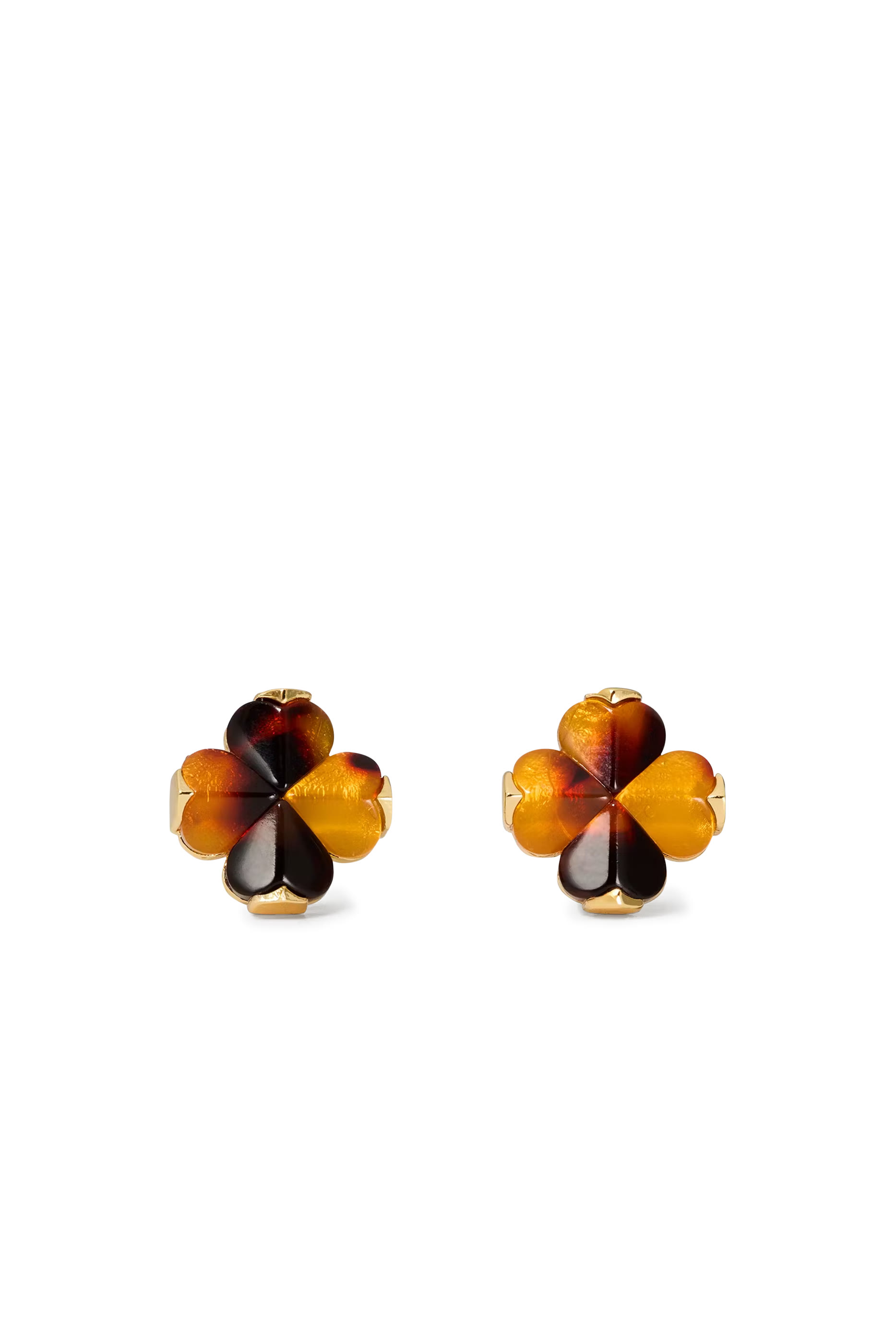 Spade Flower Studs Earrings, Acetate  Titanium Posts