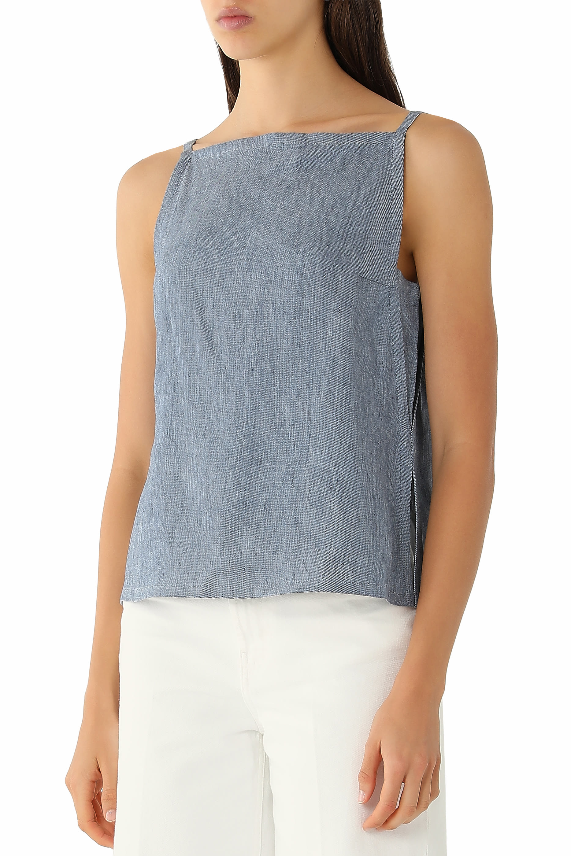 Apron Top in Fluid Linen