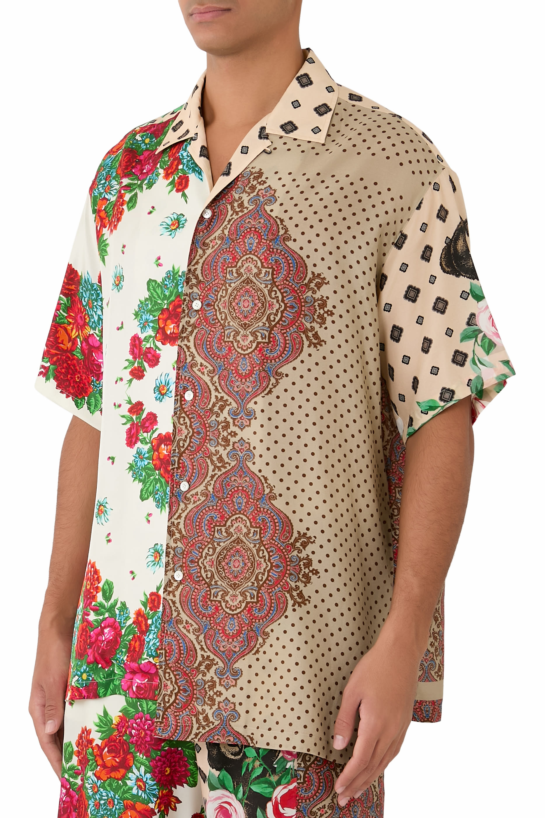 Mix Scarf Print Shirt