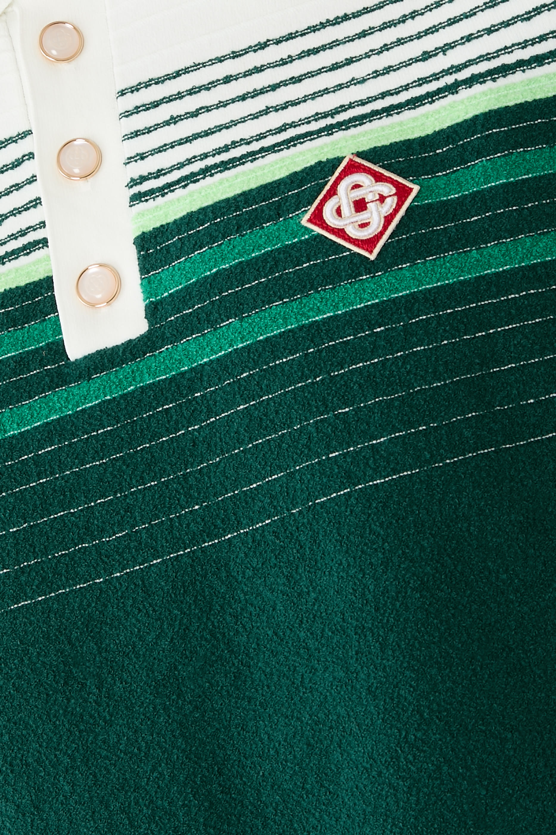 Boucl&eacute; Stripe Short Sleeve Polo Shirt