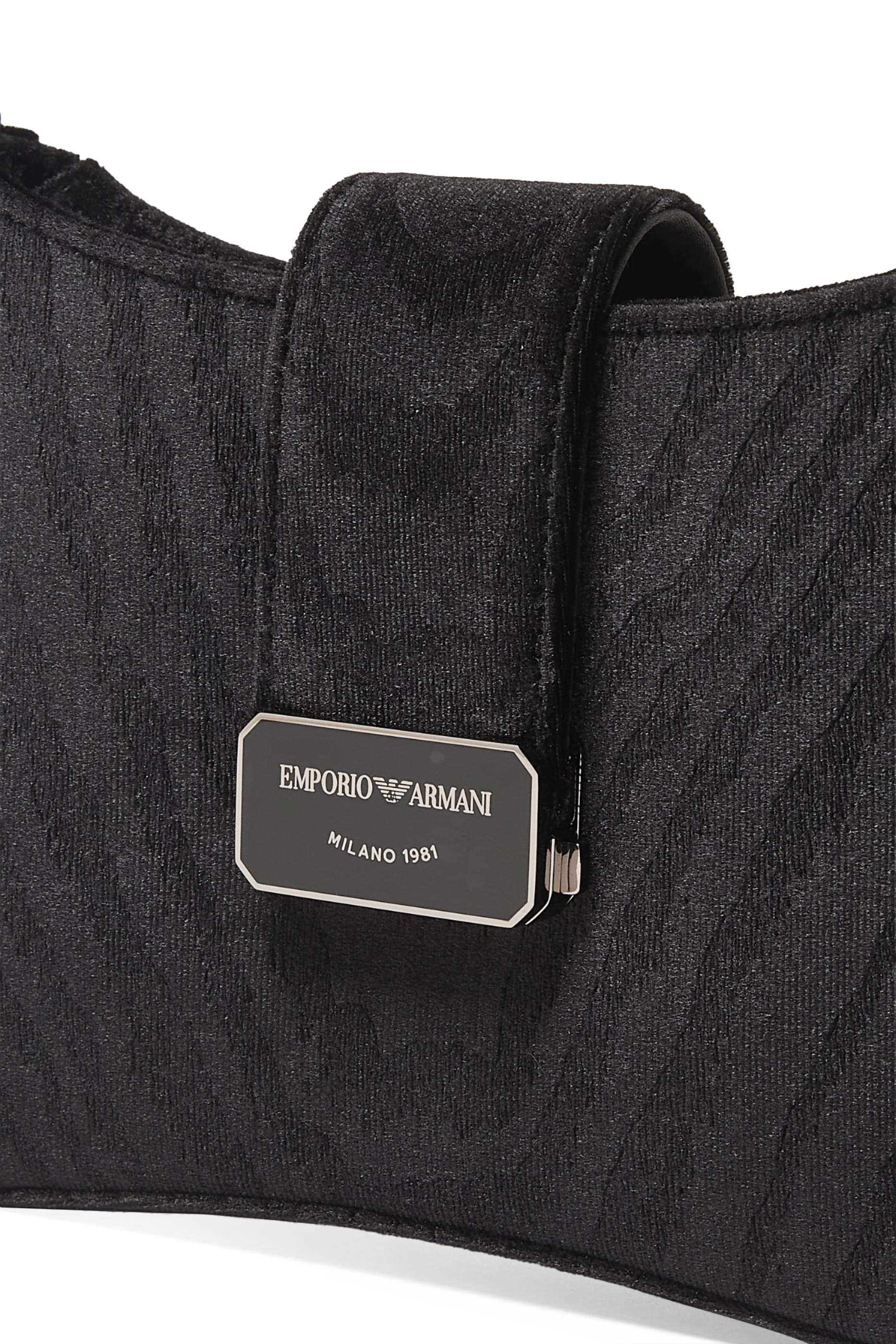 Moir&eacute; Velvet Hobo Shoulder Bag