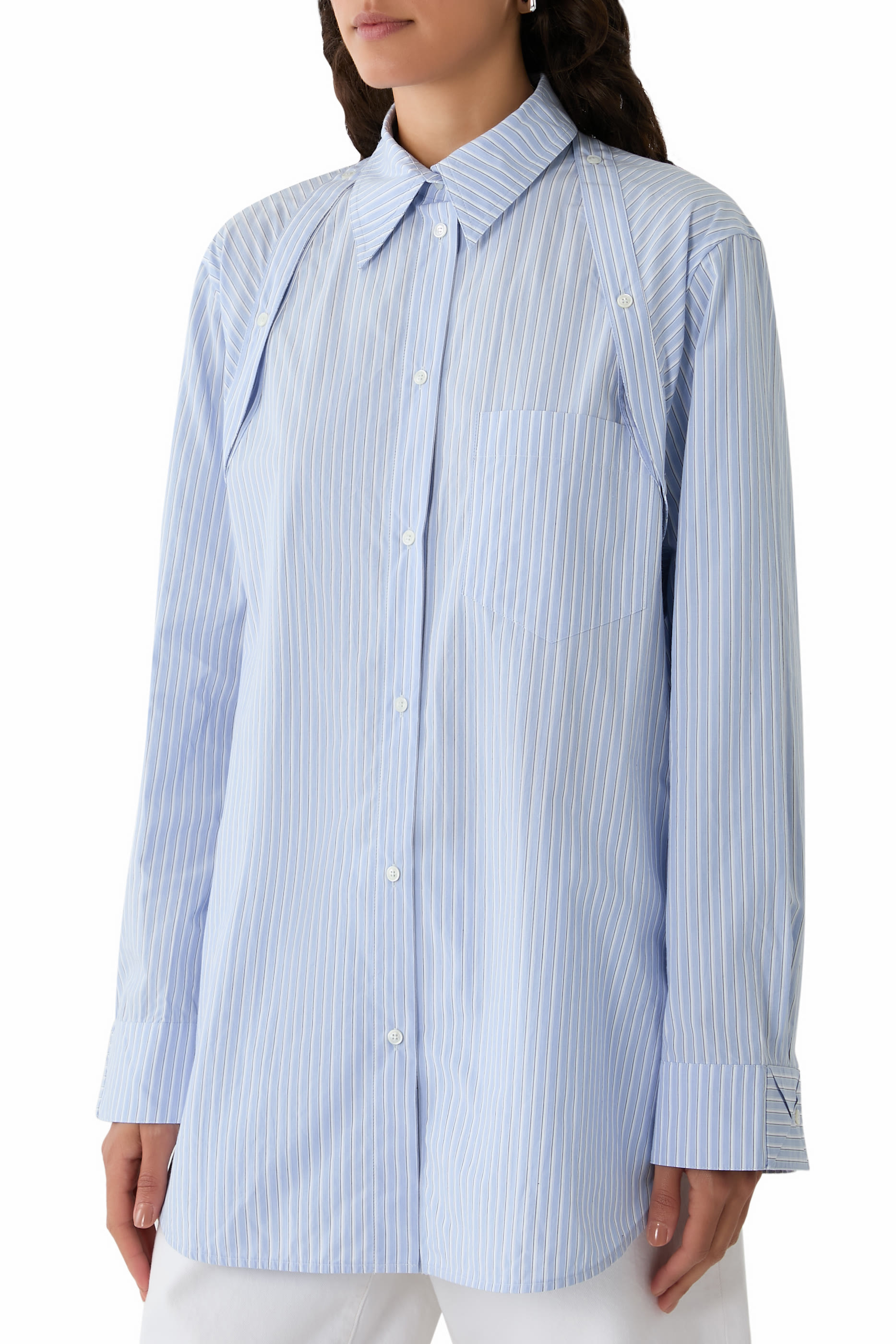 Nananda Stripe Shirting Oversized Shirt 