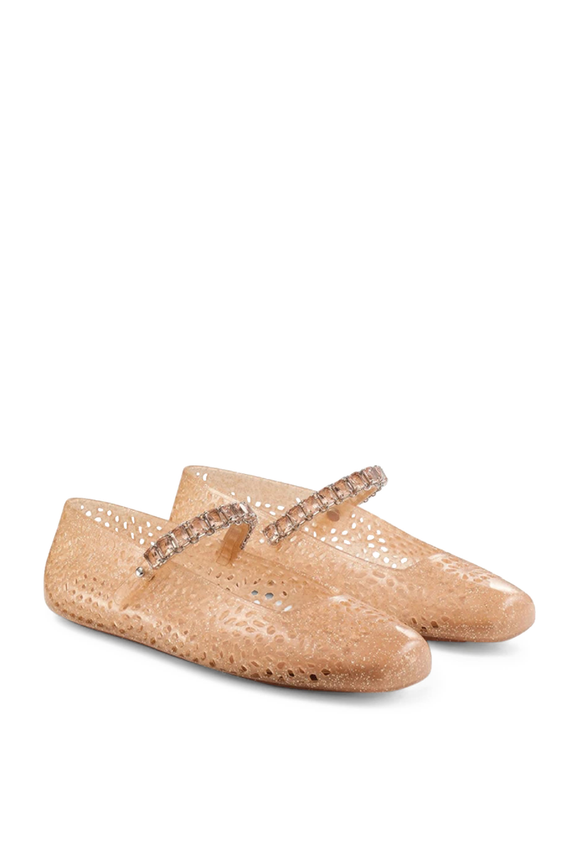 Jelly Ballerina Flats with Crystal Embellishment