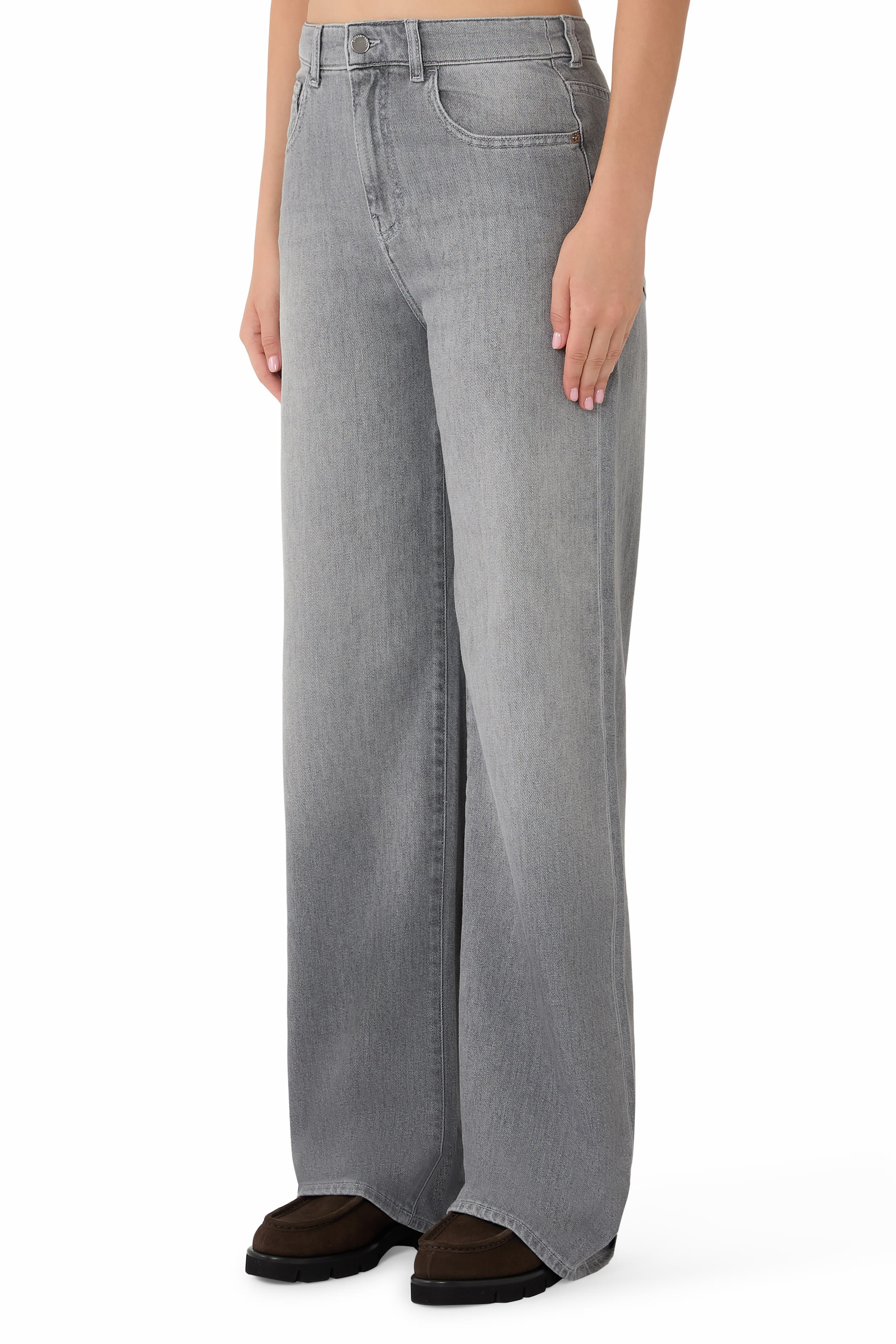Five-Pocket Wide-Leg Jeans 