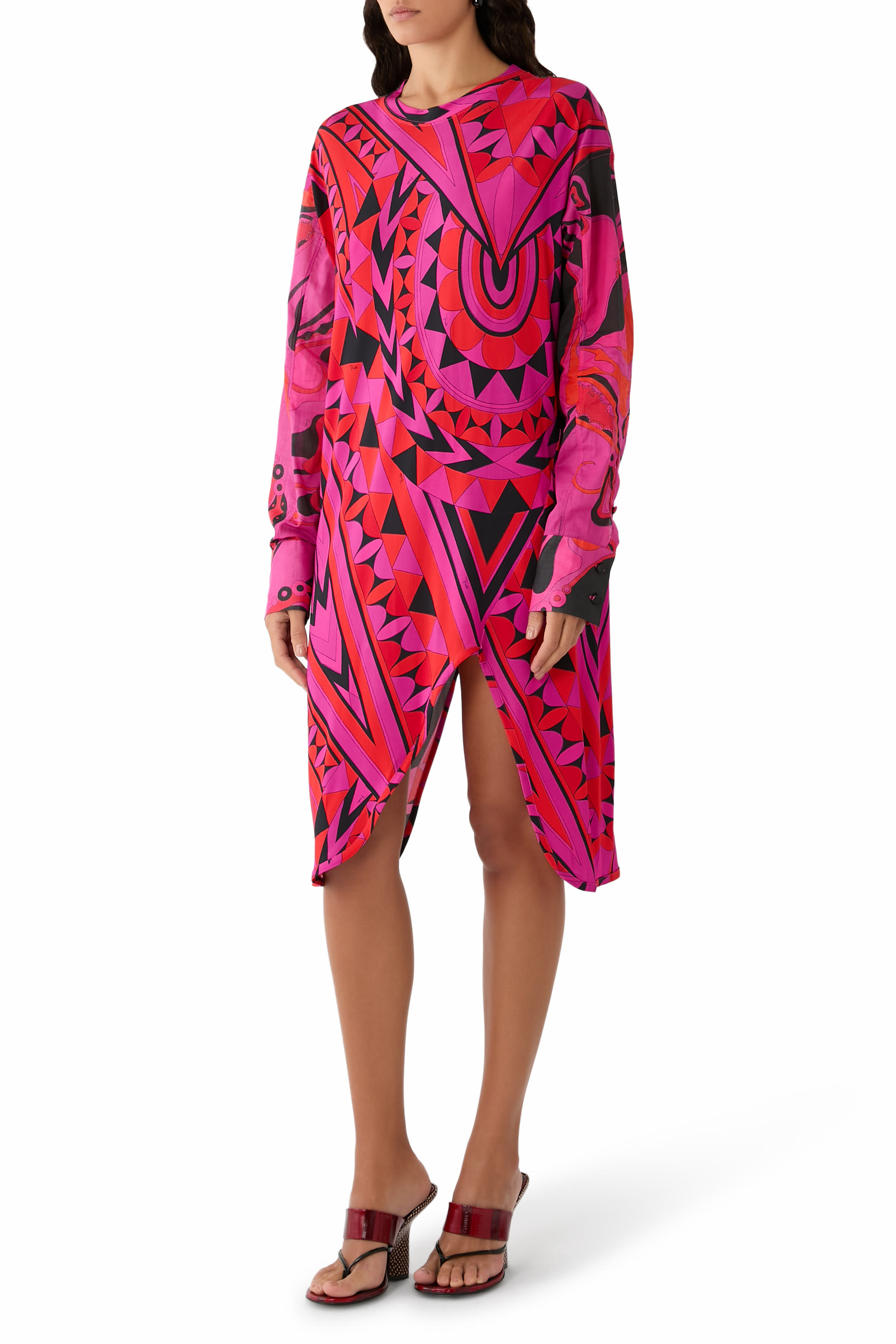 Manuba Print Long-Sleeved Dress