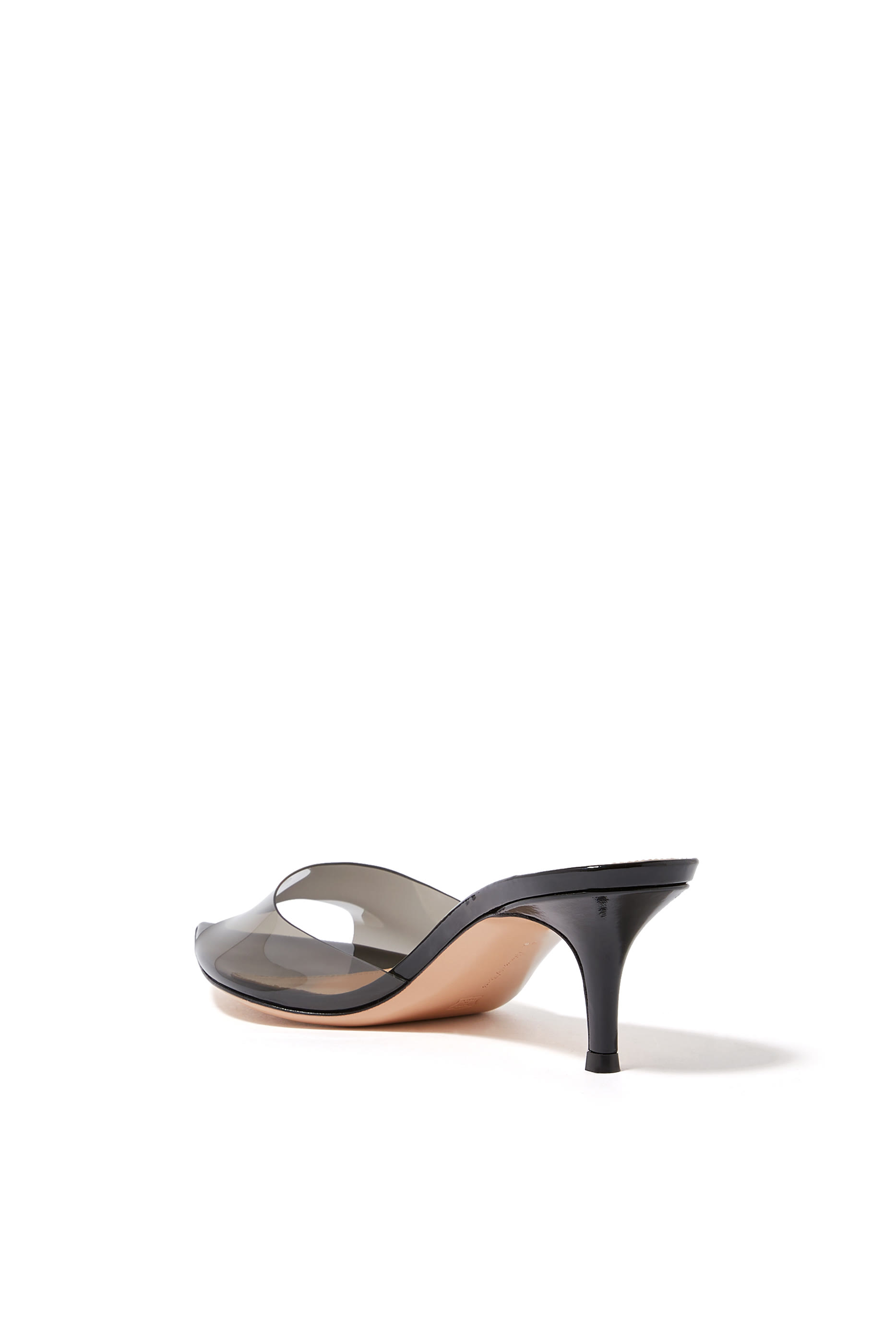 Elle 55 Mules in Plexi and Leather