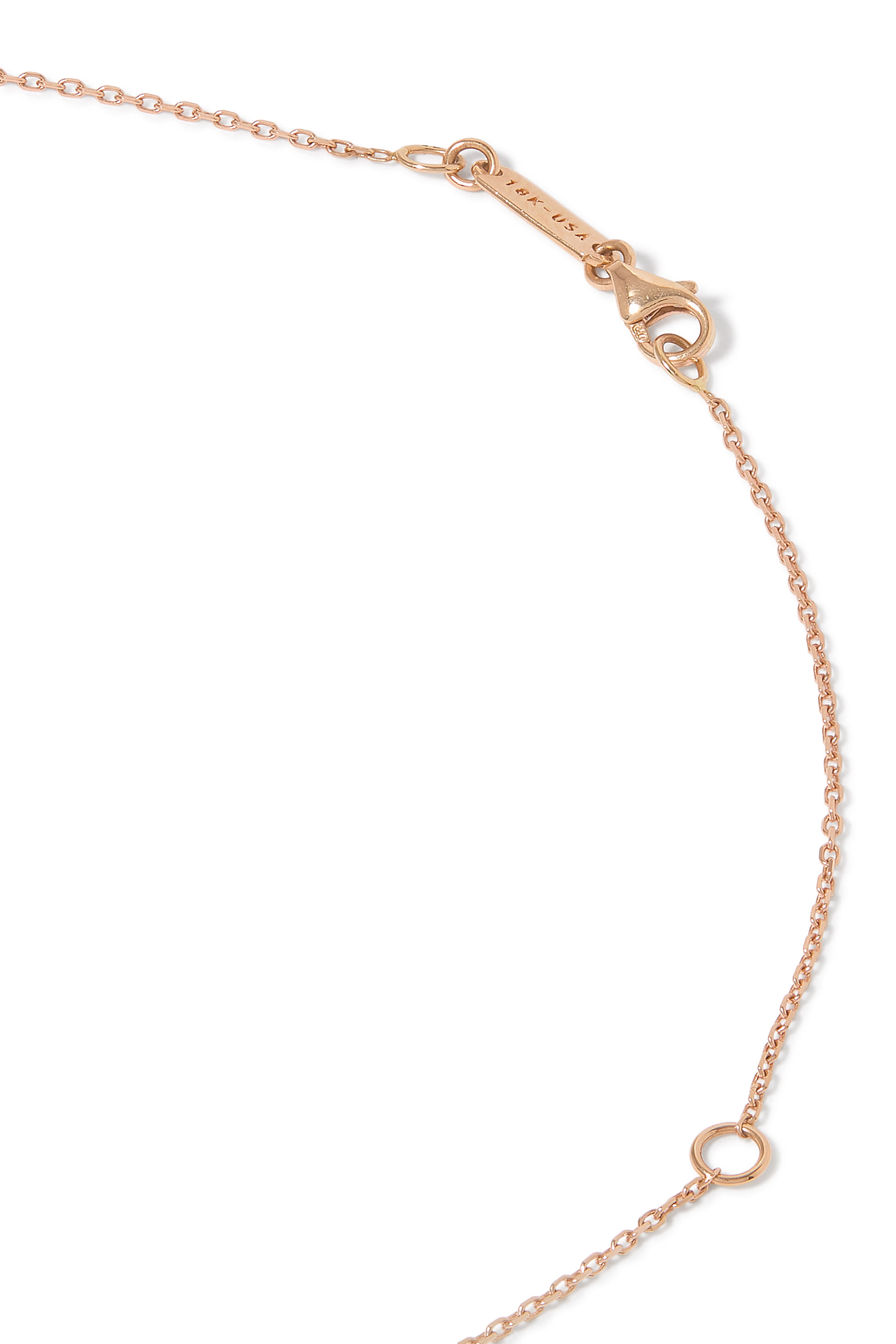 Classic Bar Pendant Necklace, 18k Rose Gold  Diamonds