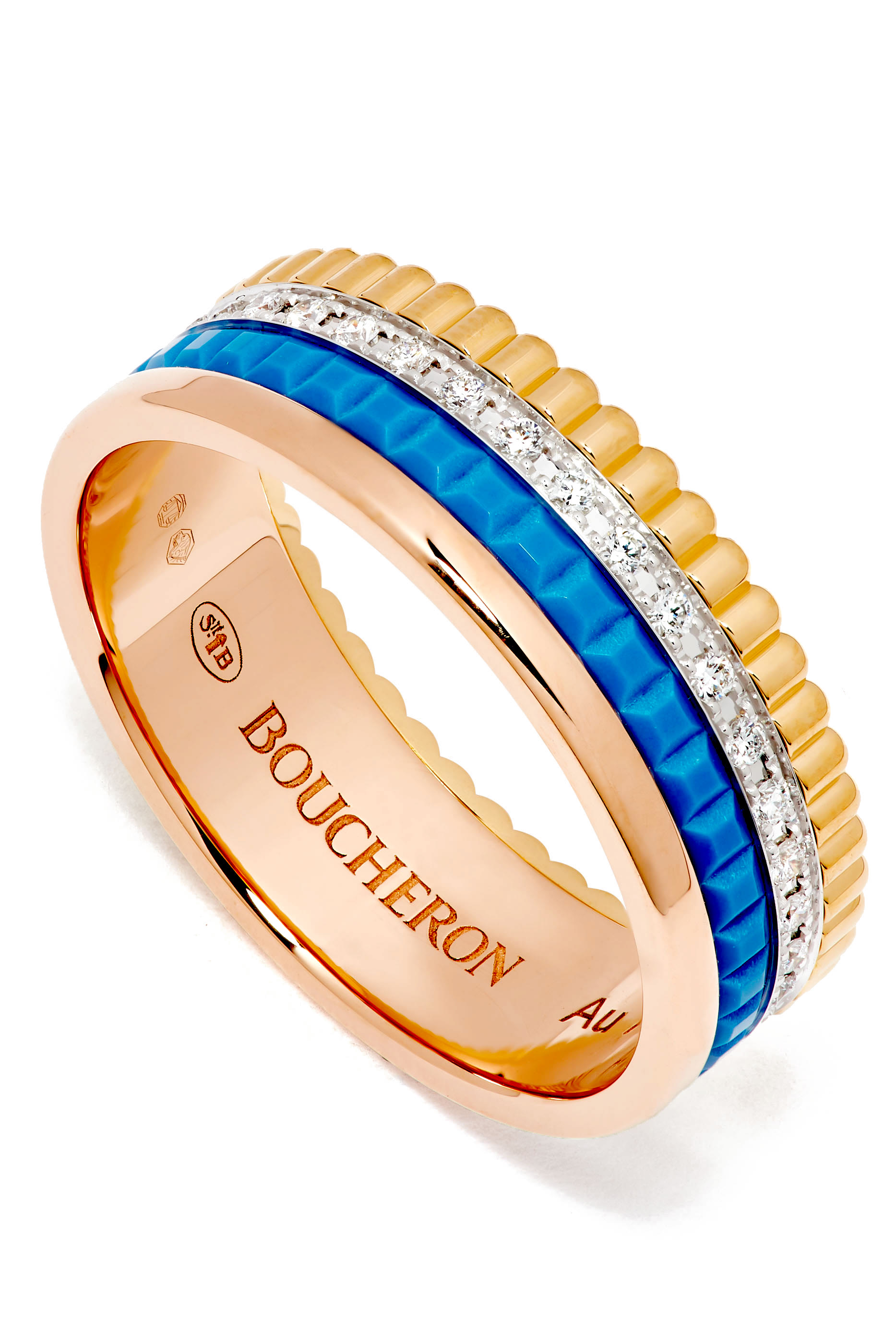 Quatre Double White Edition Small Ring, 18k White Gold