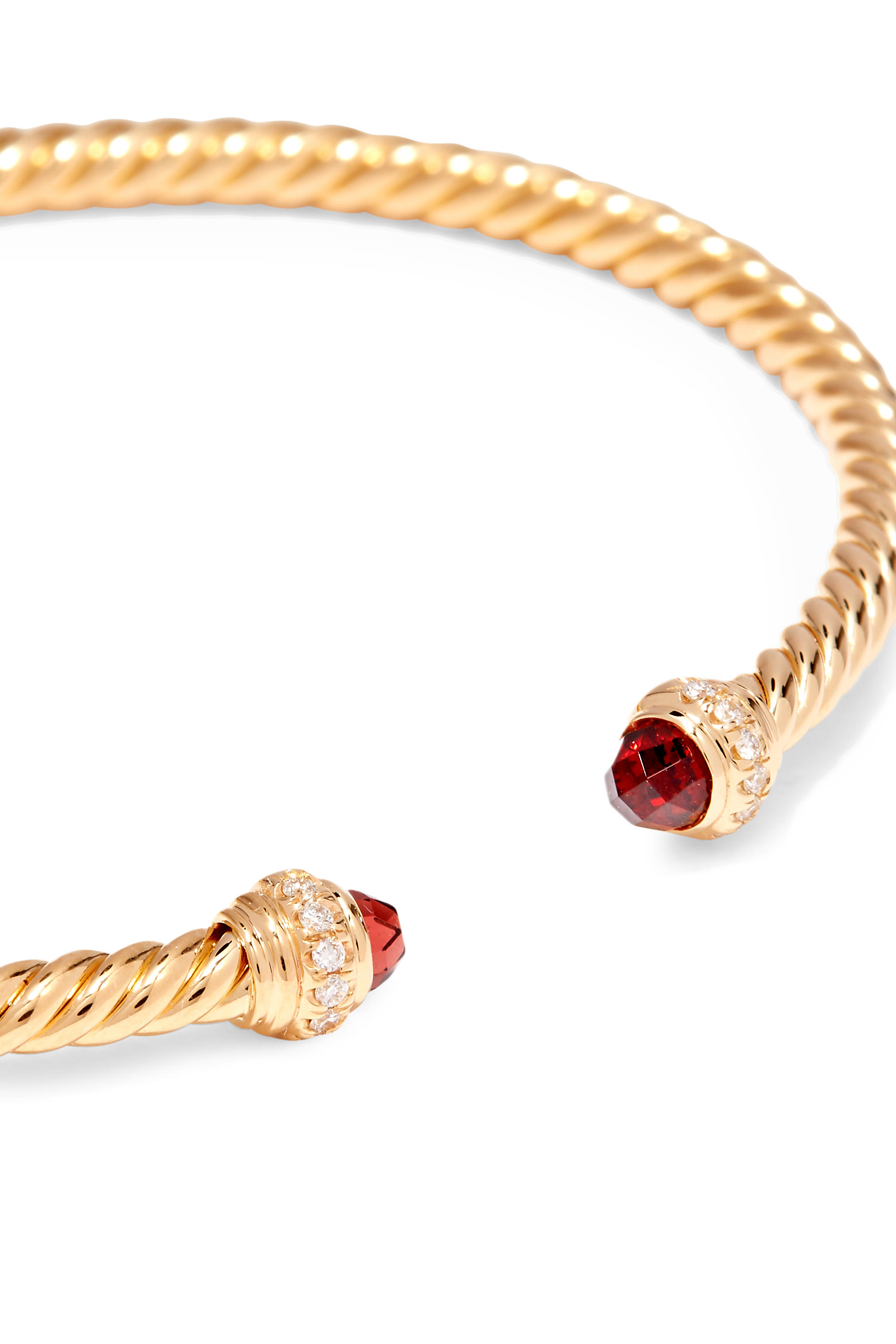Cablespira Embellished Bracelet, 18K Yellow Gold  Garnet