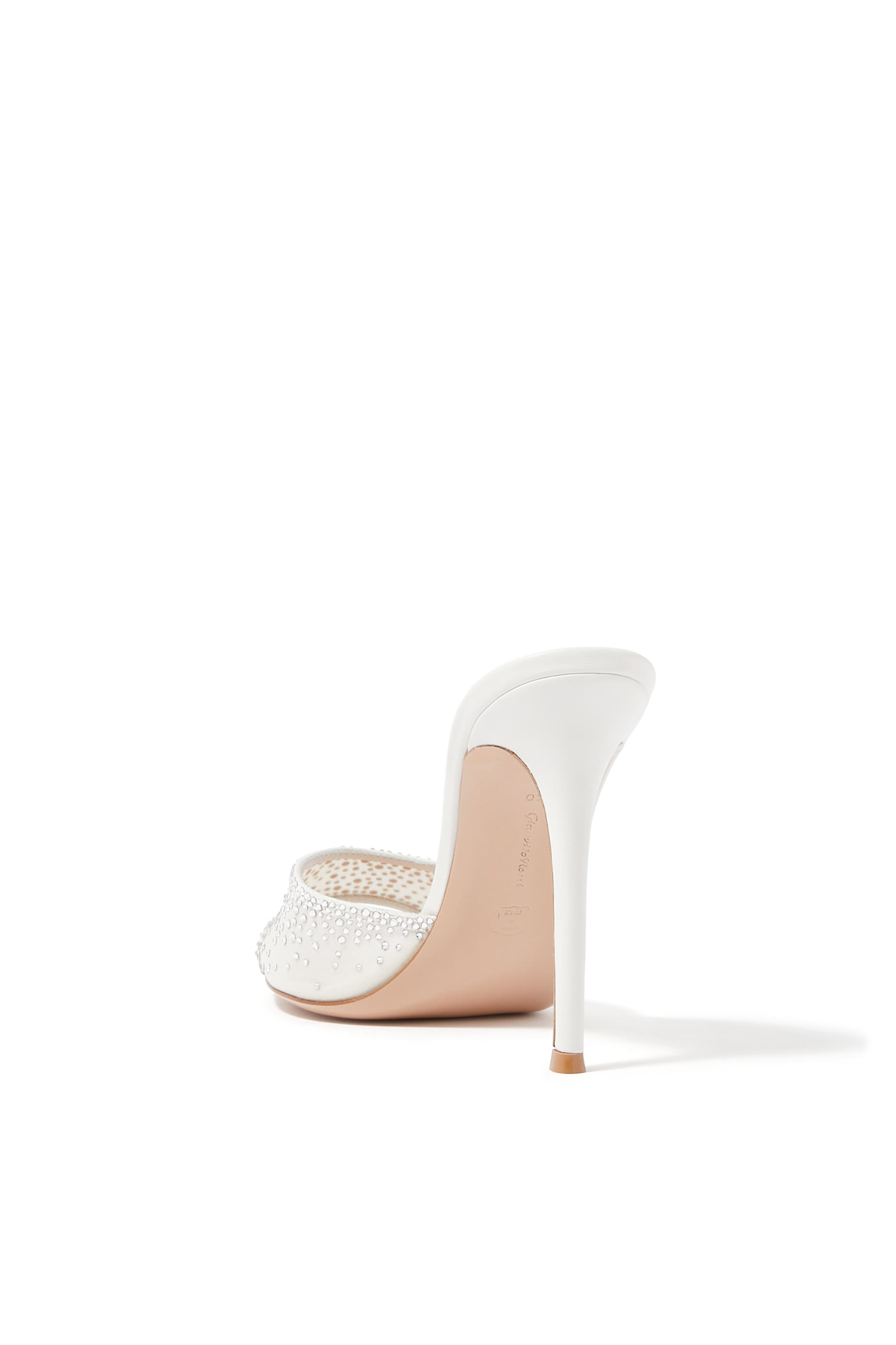 Rania 105 Embellished Mules in Suede and Organza 