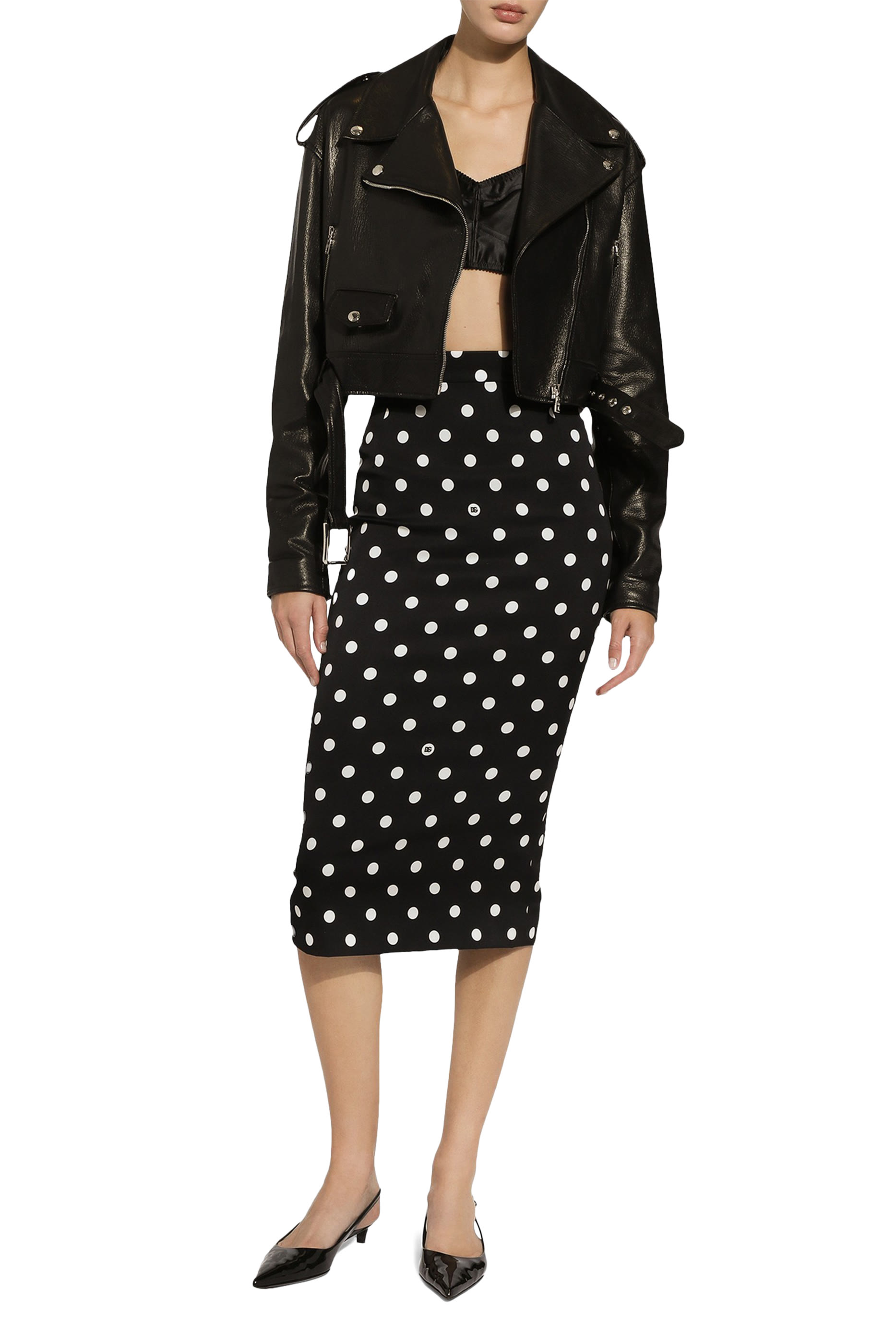 Plong&eacute; Nappa Leather Biker Jacket