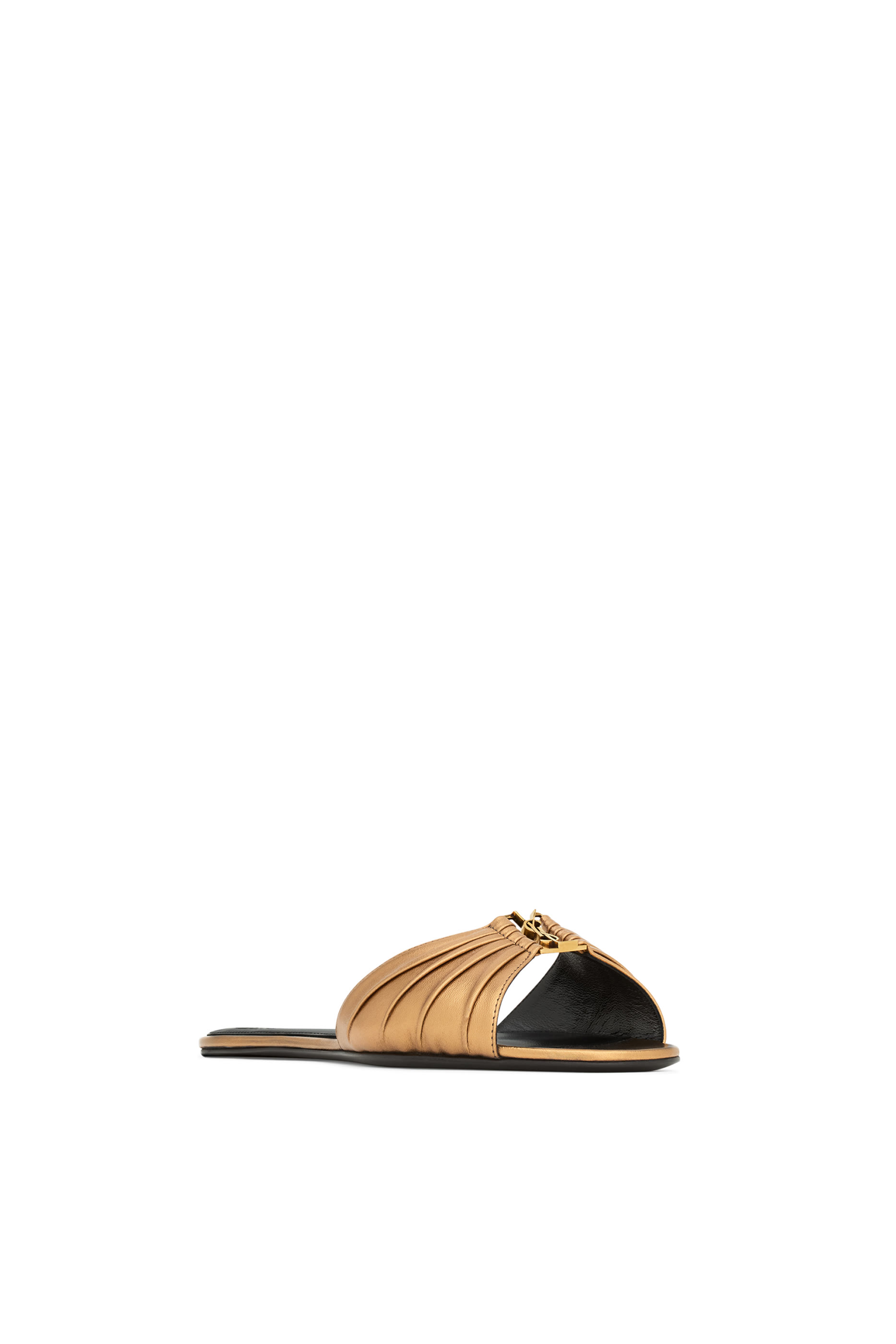 Babylone Slides in Metallic Leather