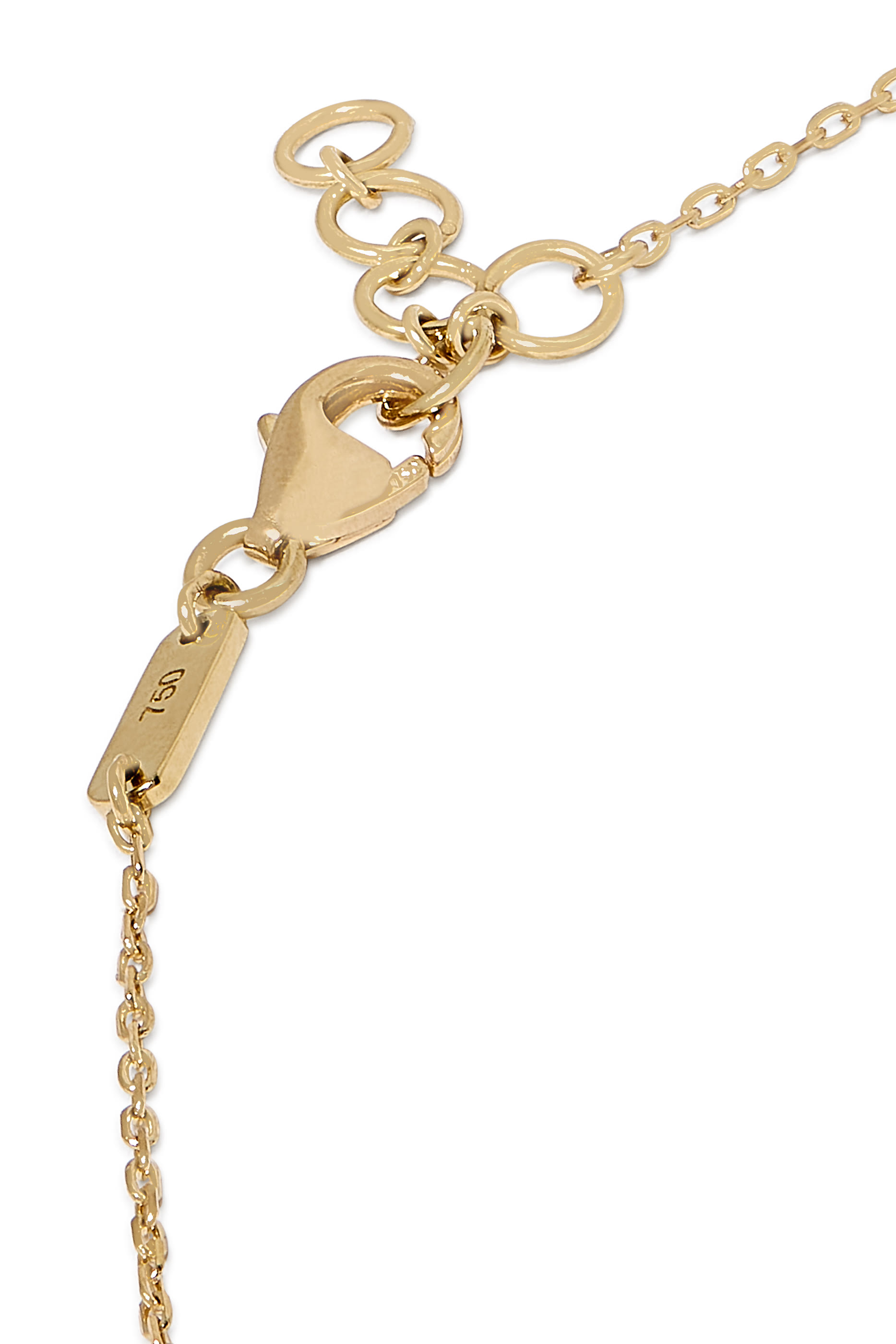 Kids Tiny Bling Heart Letter 'Lam' Necklace, 18K Yellow Gold  Enamel
